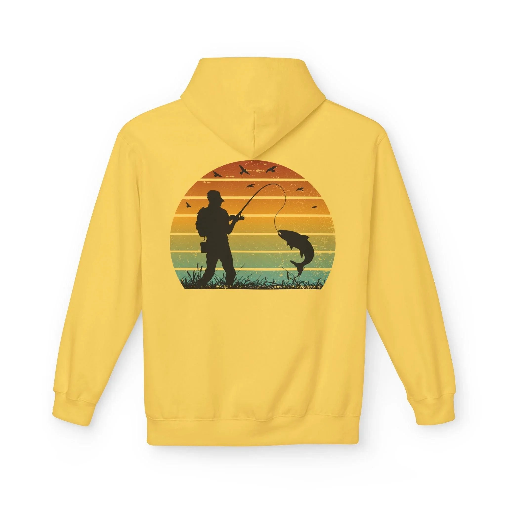 Ultimate Retro Fishing Fleece Hoodie for Comfort and Style