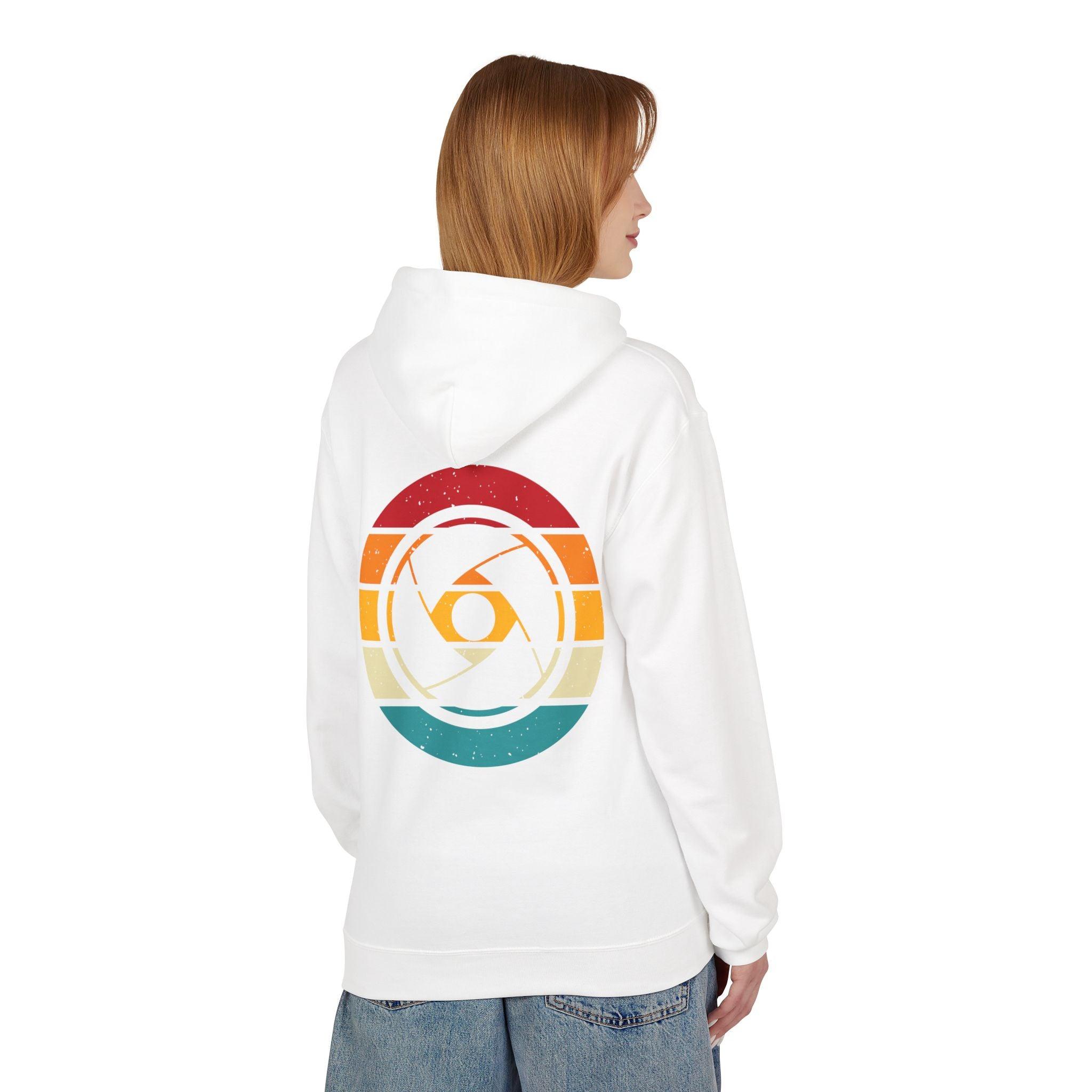Cozy Photographer's Hoodie with Retro Aperture Design for Creative Souls