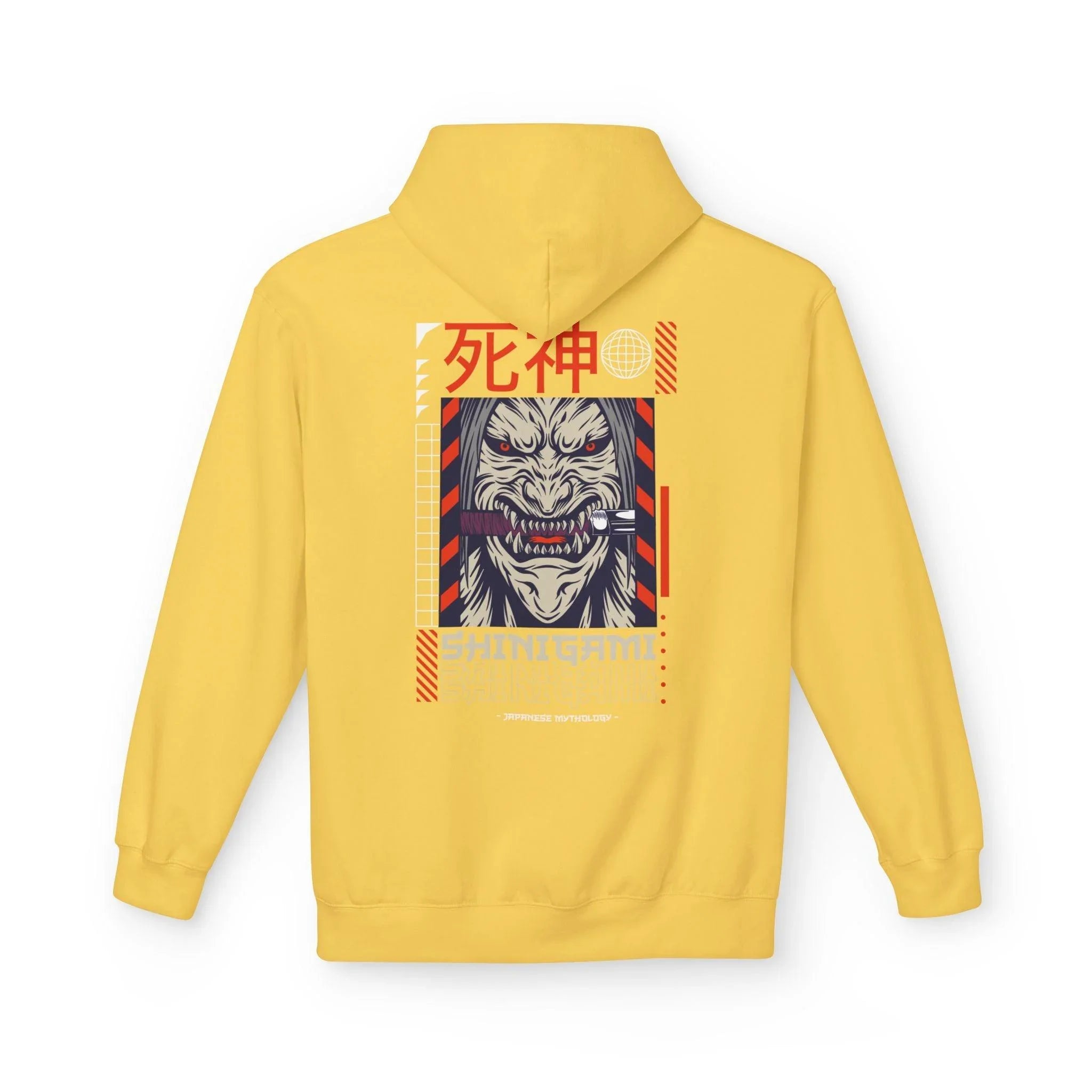 Shinigami-Inspired Japanese Streetwear Fleece Hoodie - Comfort Meets Cultural Style