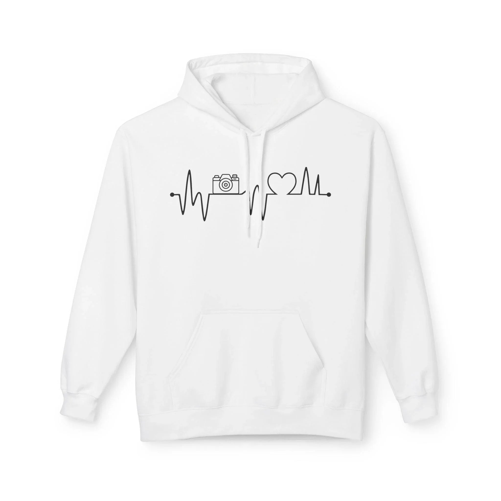 Cozy Photographer's Heartbeat Fleece Hoodie - Ultimate Comfort & Style
