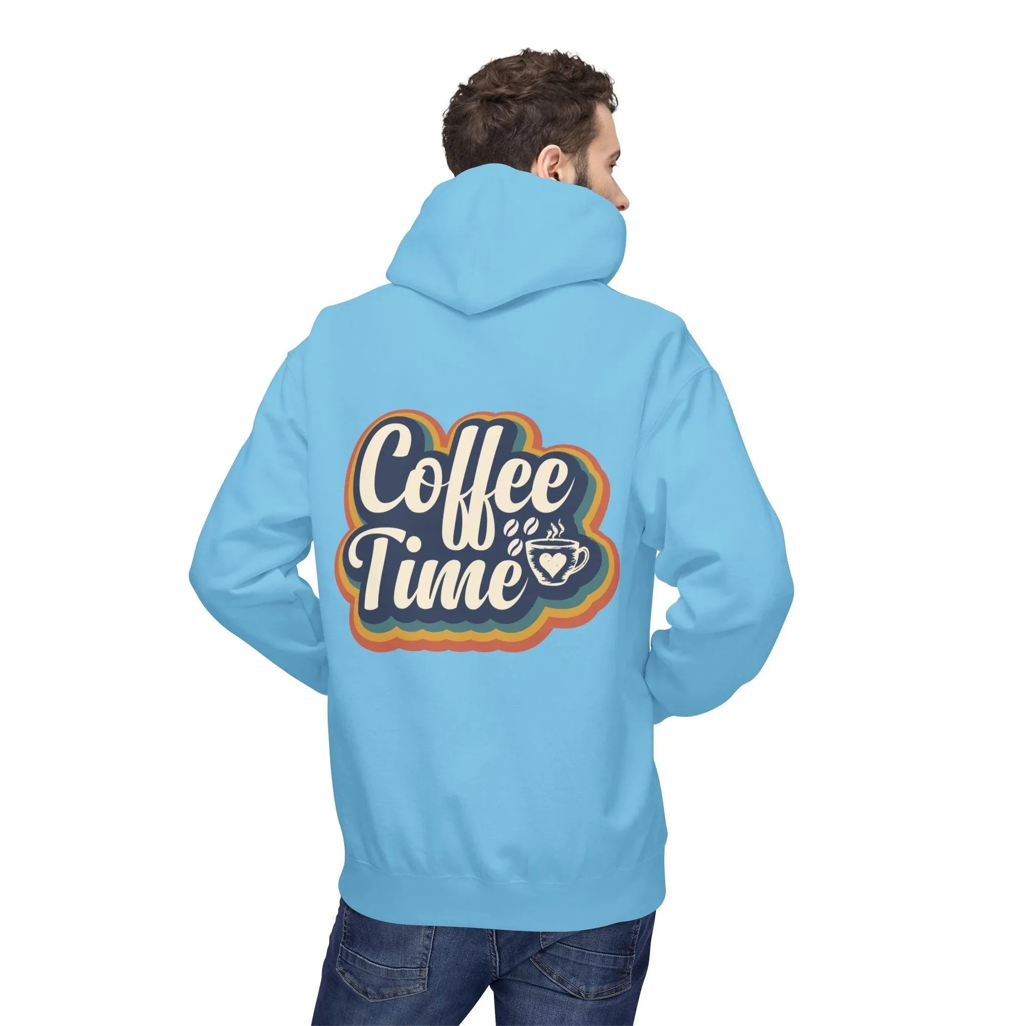 Cozy 'Coffee Time' Fleece Hoodie for Trendy Style and Comfort