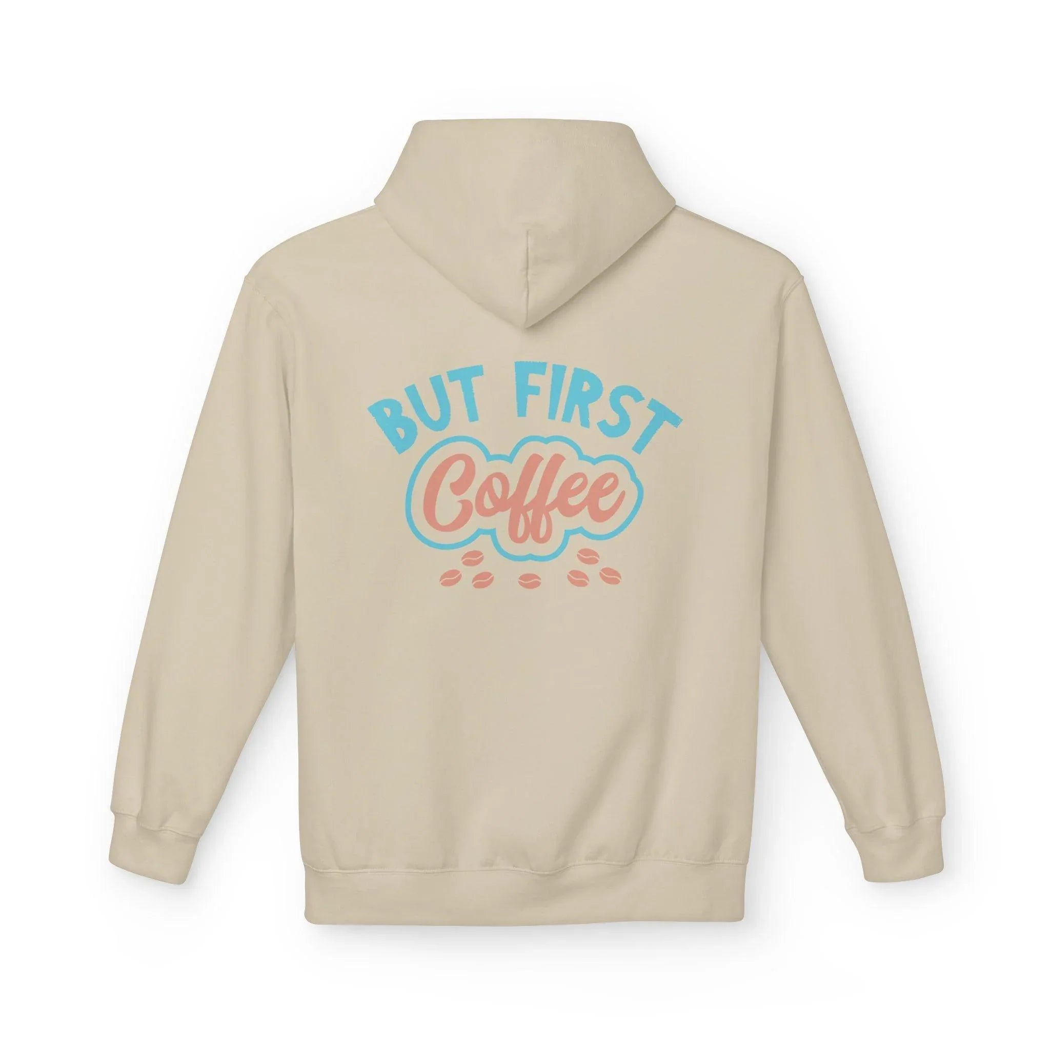 Cozy "But First Coffee" Fleece Hoodie for Coffee Lovers