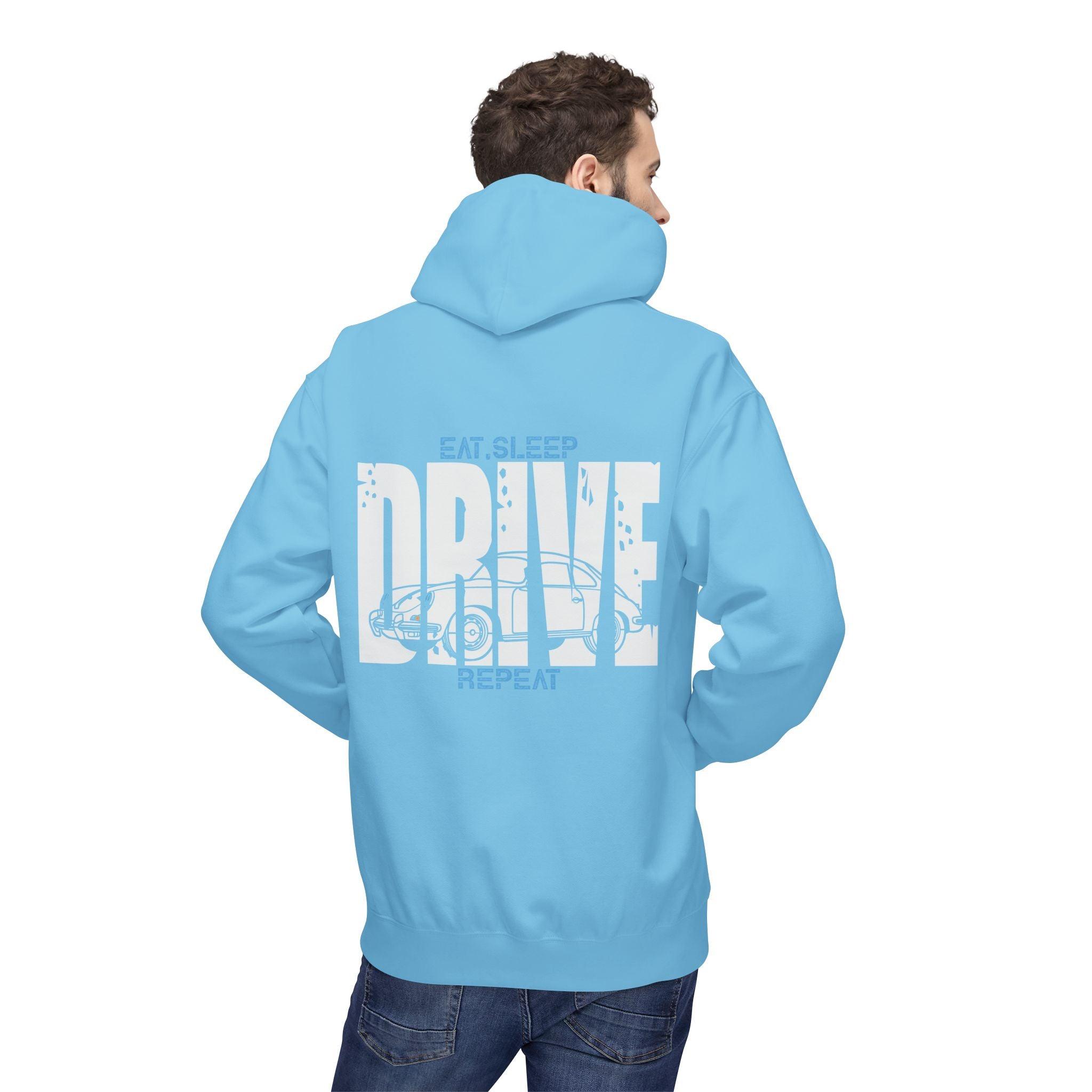 Classic Porsche 356 DRIVE Fleece Hoodie for Car Enthusiasts