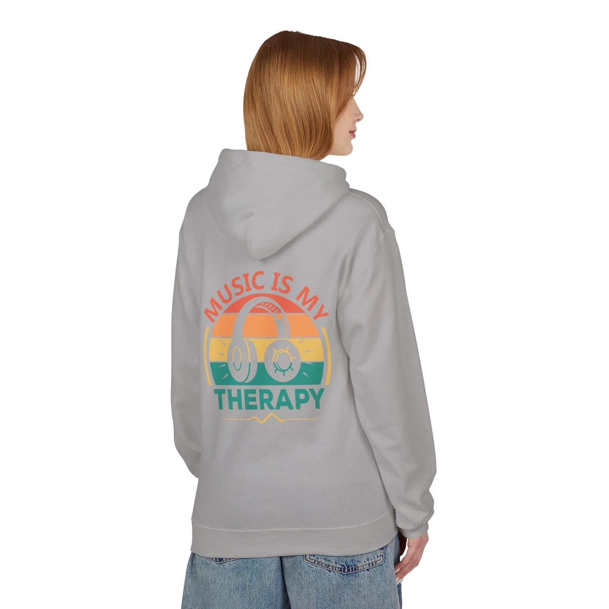 Cozy "Music Is My Therapy" Fleece Hoodie for Ultimate Comfort and Style