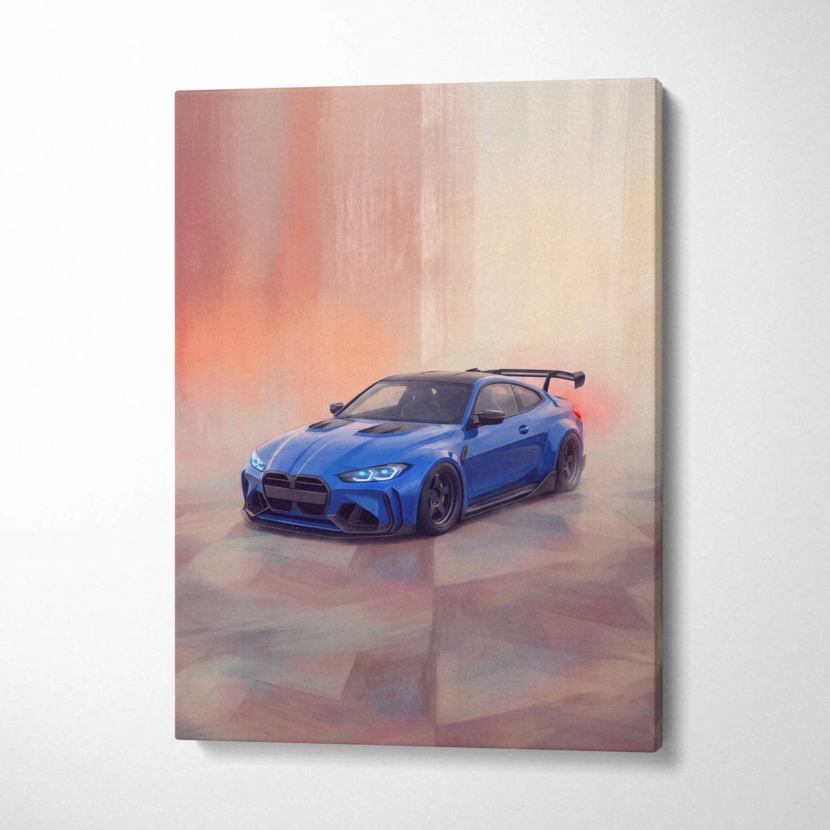 BMW M3 Inspired Car Wall Art, Modern Automotive Canvas Painting