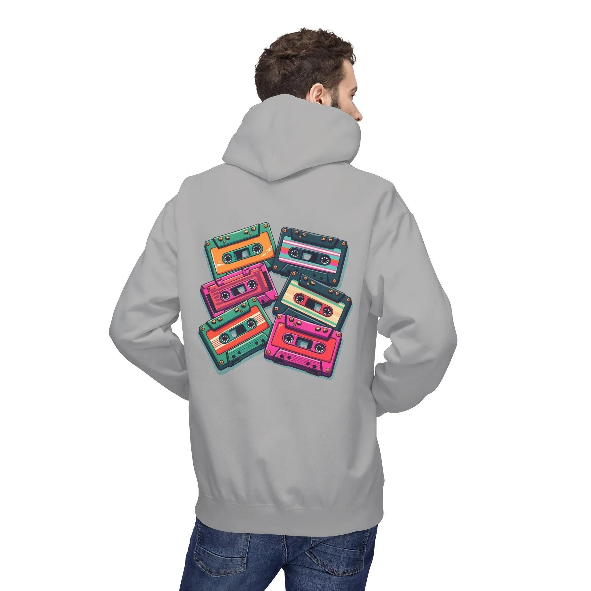 Nostalgic Cassette Tapes Cozy Fleece Hoodie for Ultimate Comfort