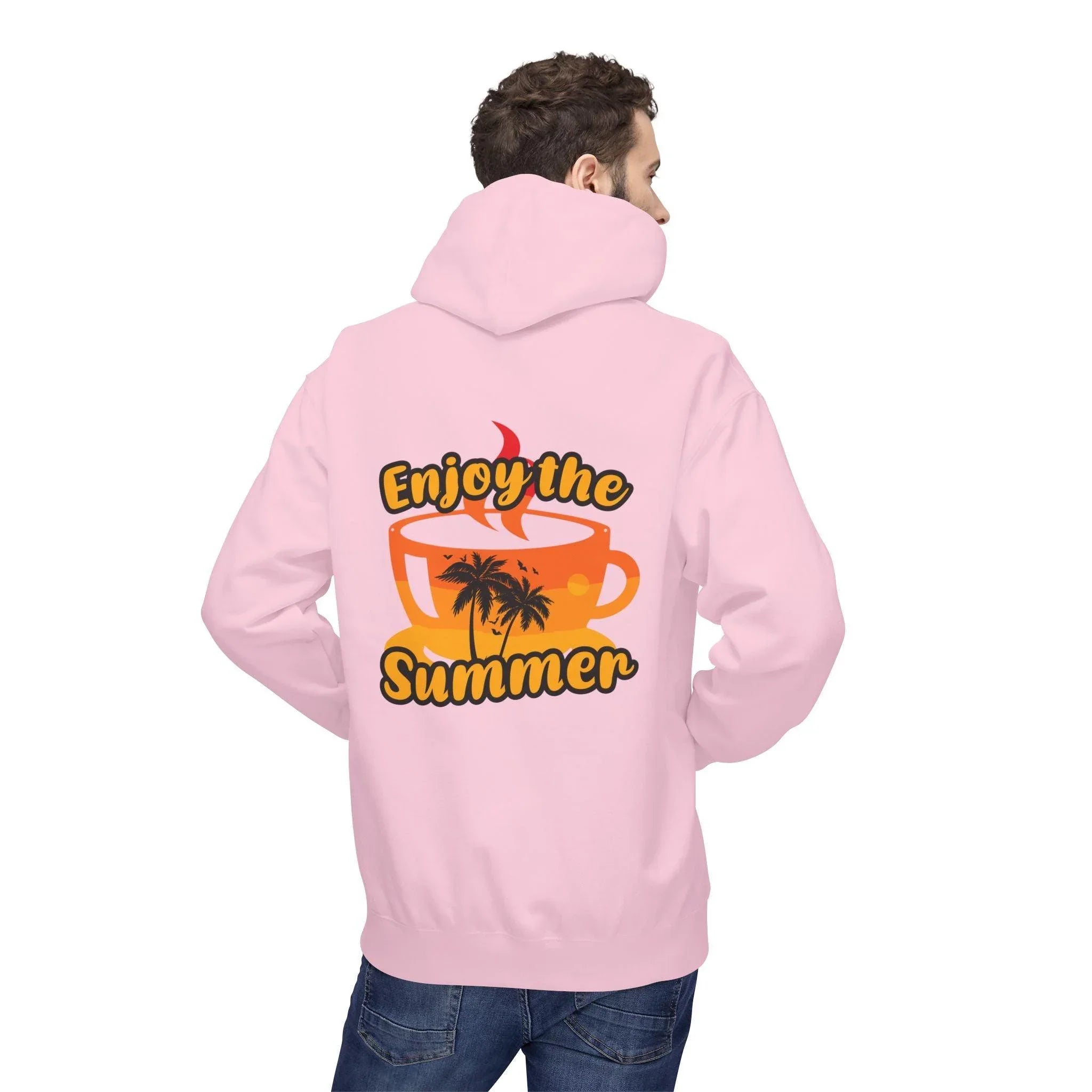 Cozy "Summer Vibes" Coffee Fleece Hoodie for Ultimate Comfort and Style