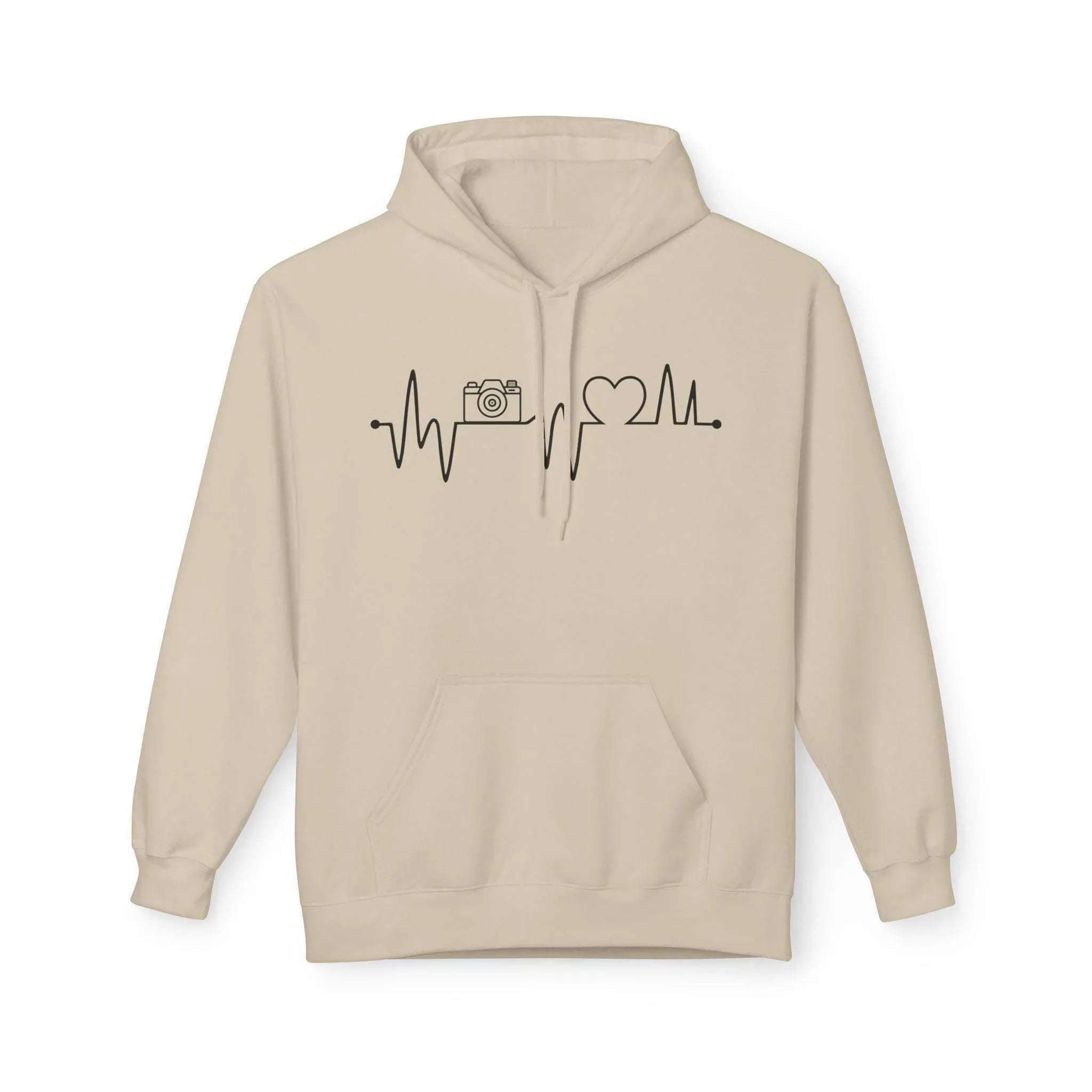 Cozy Photographer's Heartbeat Fleece Hoodie - Ultimate Comfort & Style