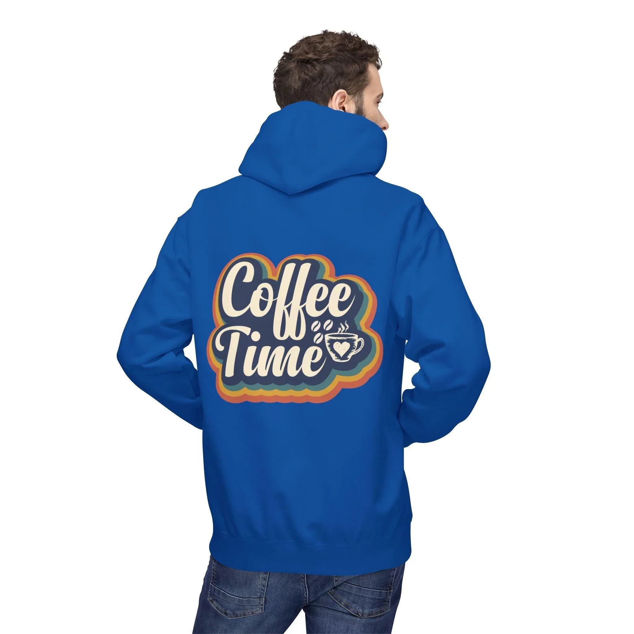 Cozy 'Coffee Time' Fleece Hoodie for Trendy Style and Comfort