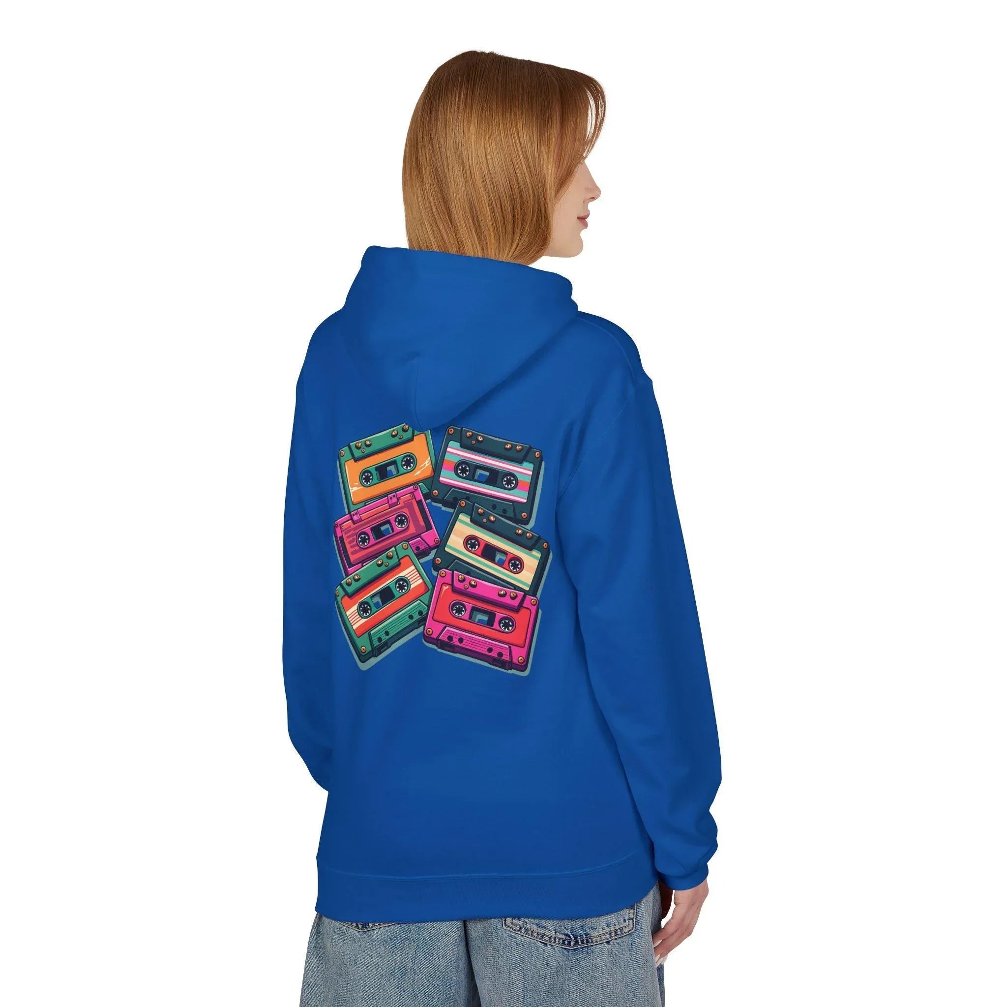 Nostalgic Cassette Tapes Cozy Fleece Hoodie for Ultimate Comfort