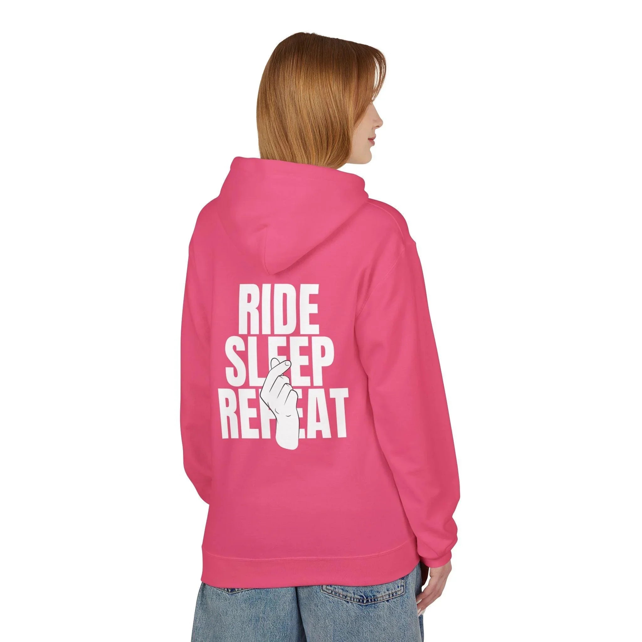 Cozy Comfort "Ride, Sleep, Repeat" Fleece Hoodie