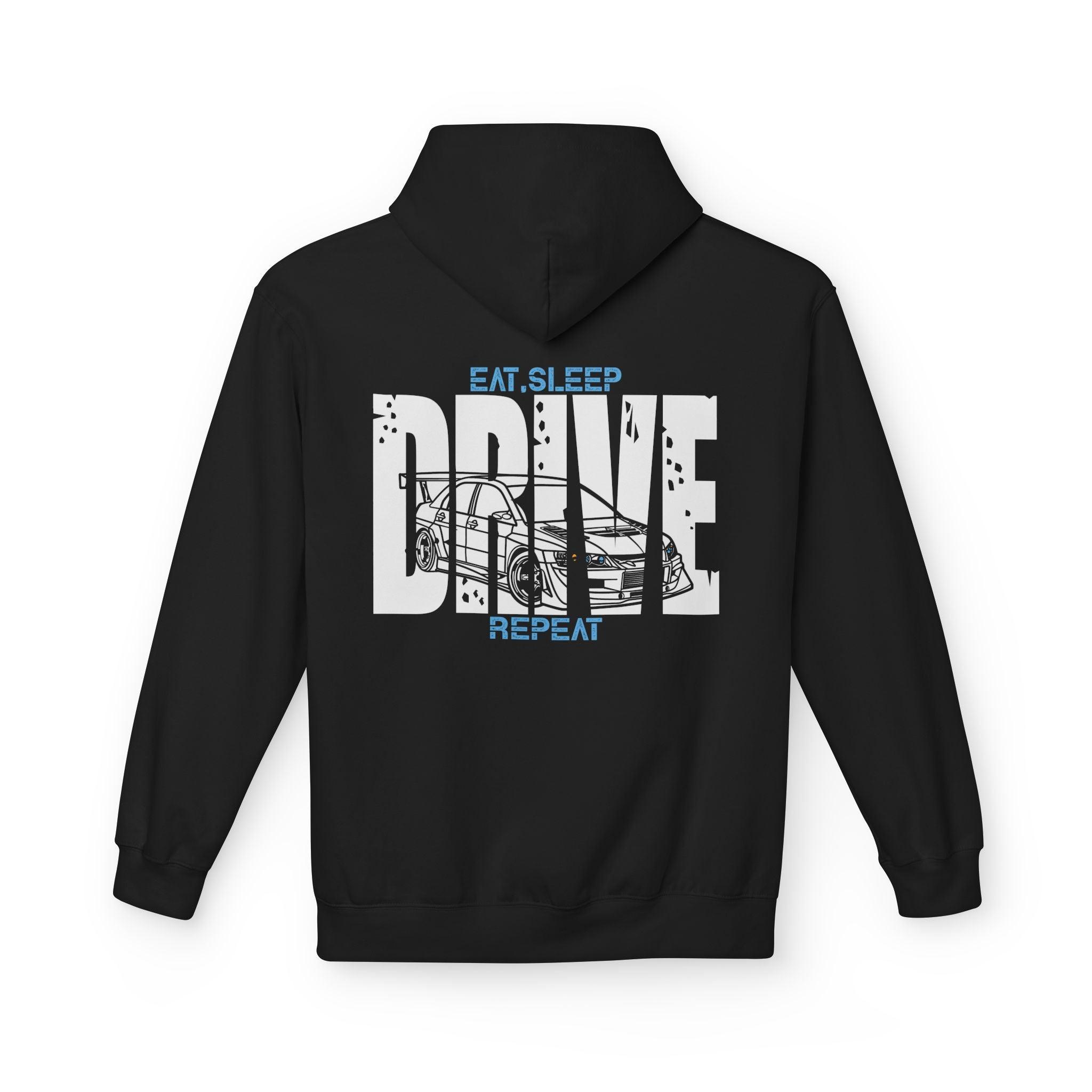Widebody Mitsubishi Evo 9 DRIVE Fleece Hoodie for Automotive Enthusiasts