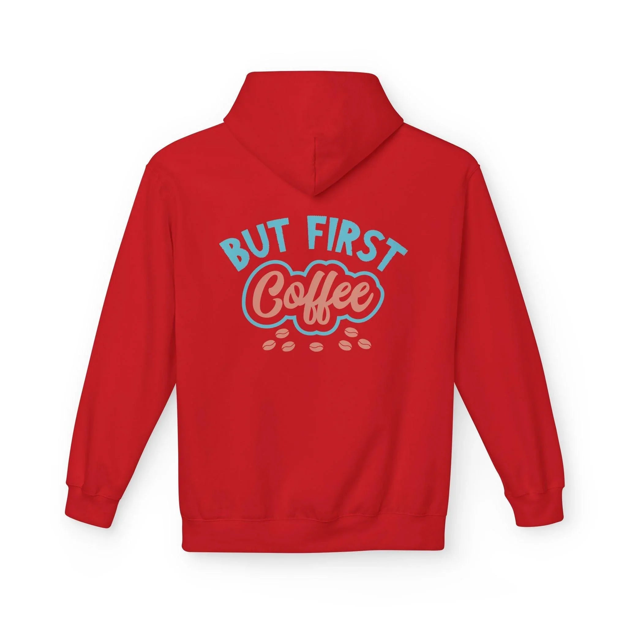 Cozy "But First Coffee" Fleece Hoodie for Coffee Lovers