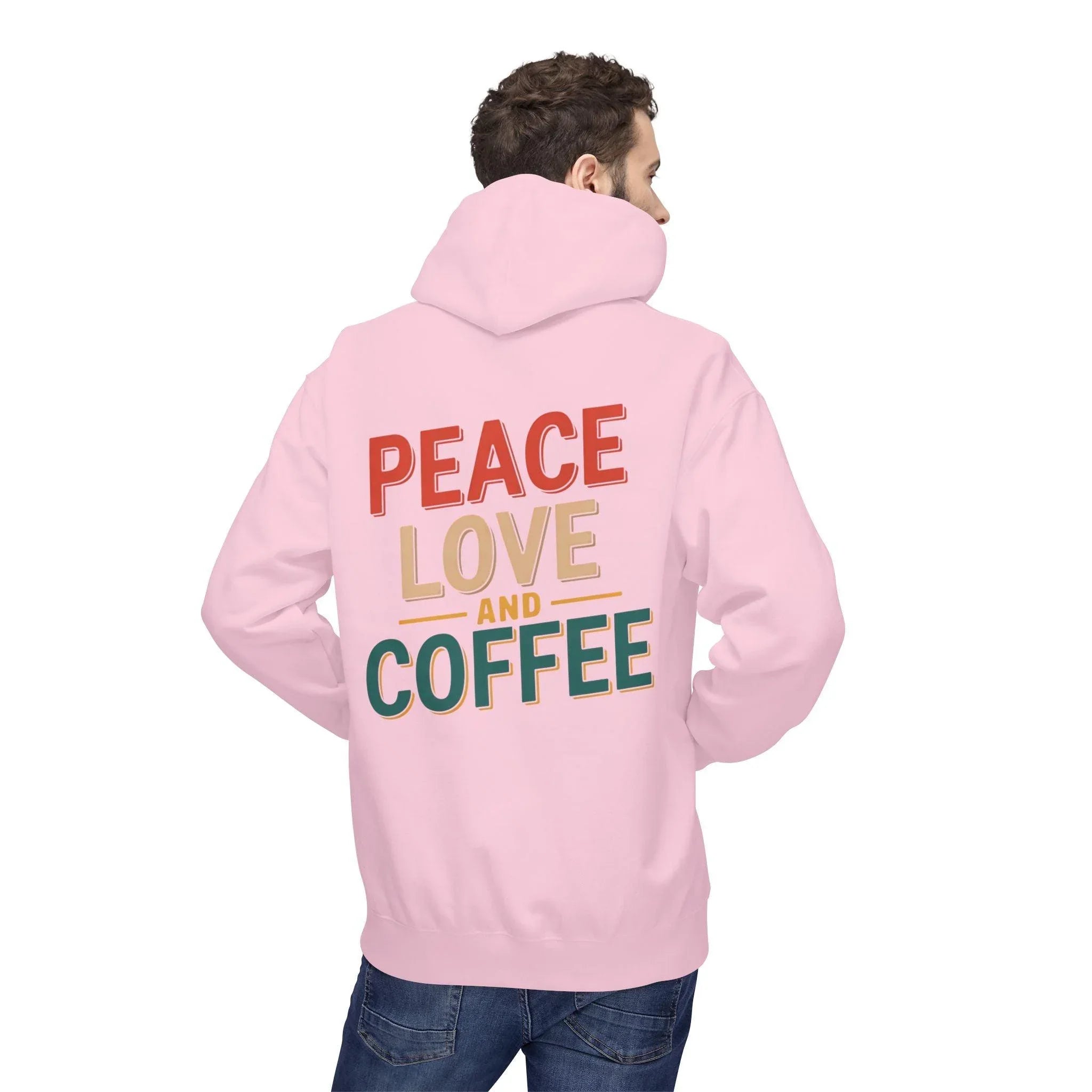 Cozy Coffee Vibes: Ultimate Peace, Love & Comfort Fleece Hoodie