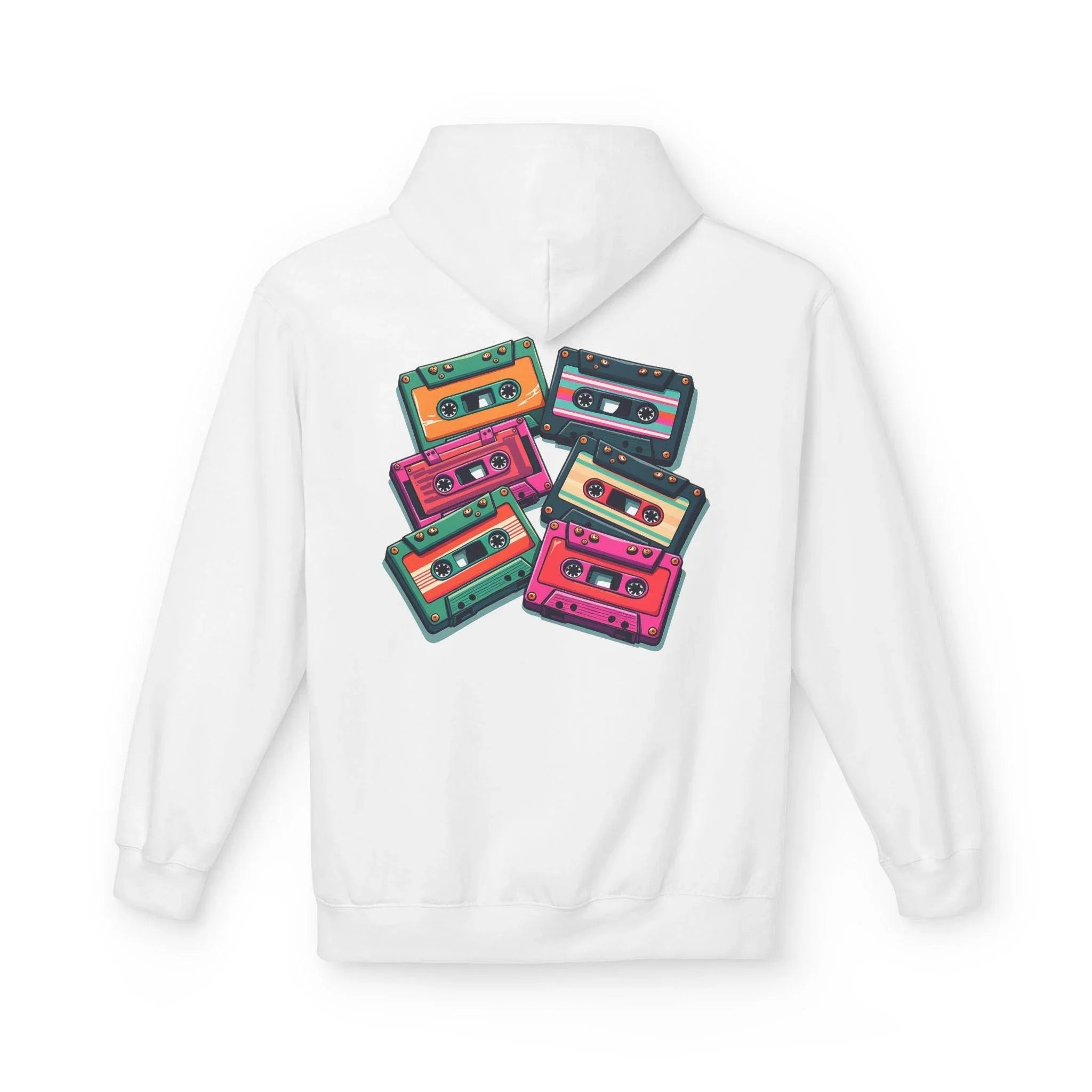 Nostalgic Cassette Tapes Cozy Fleece Hoodie for Ultimate Comfort