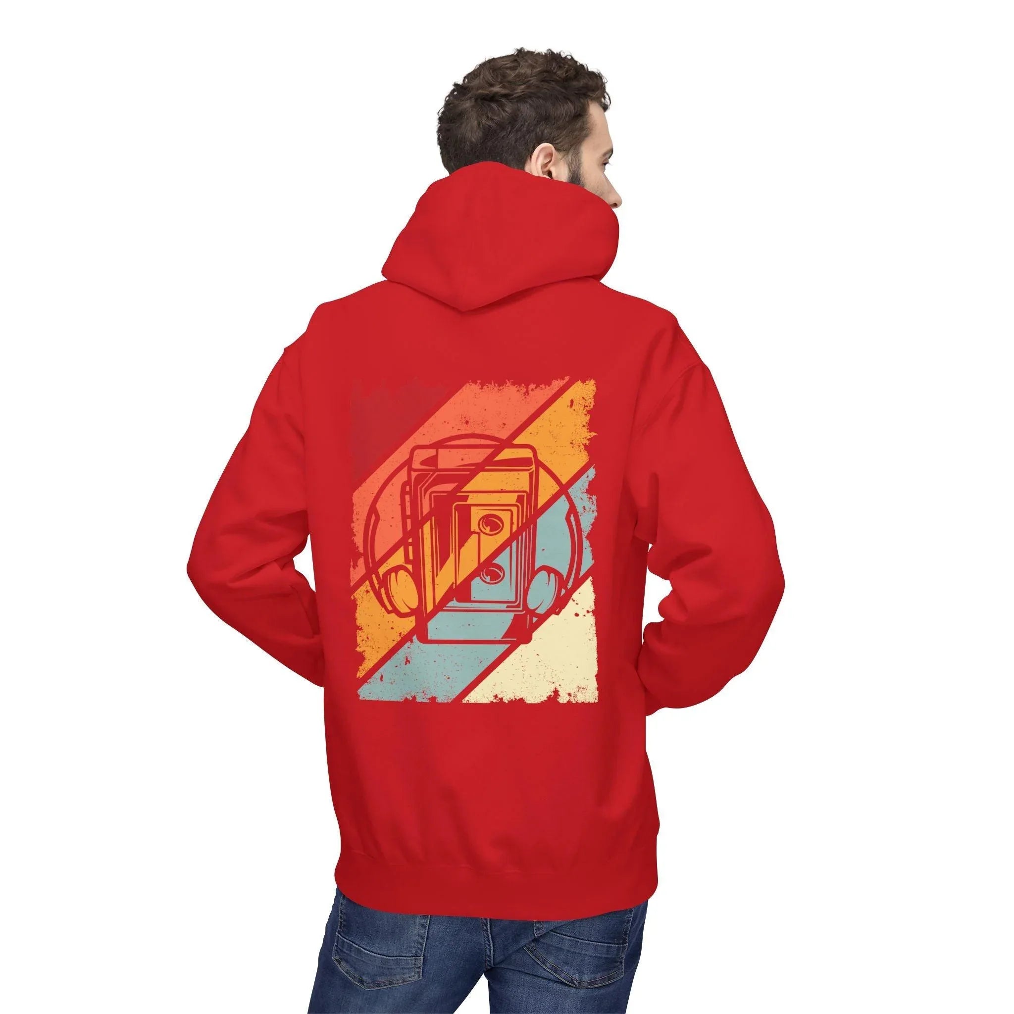 Cozy Vintage Walkman Fleece Hoodie - Stylish Comfort for Cold Days