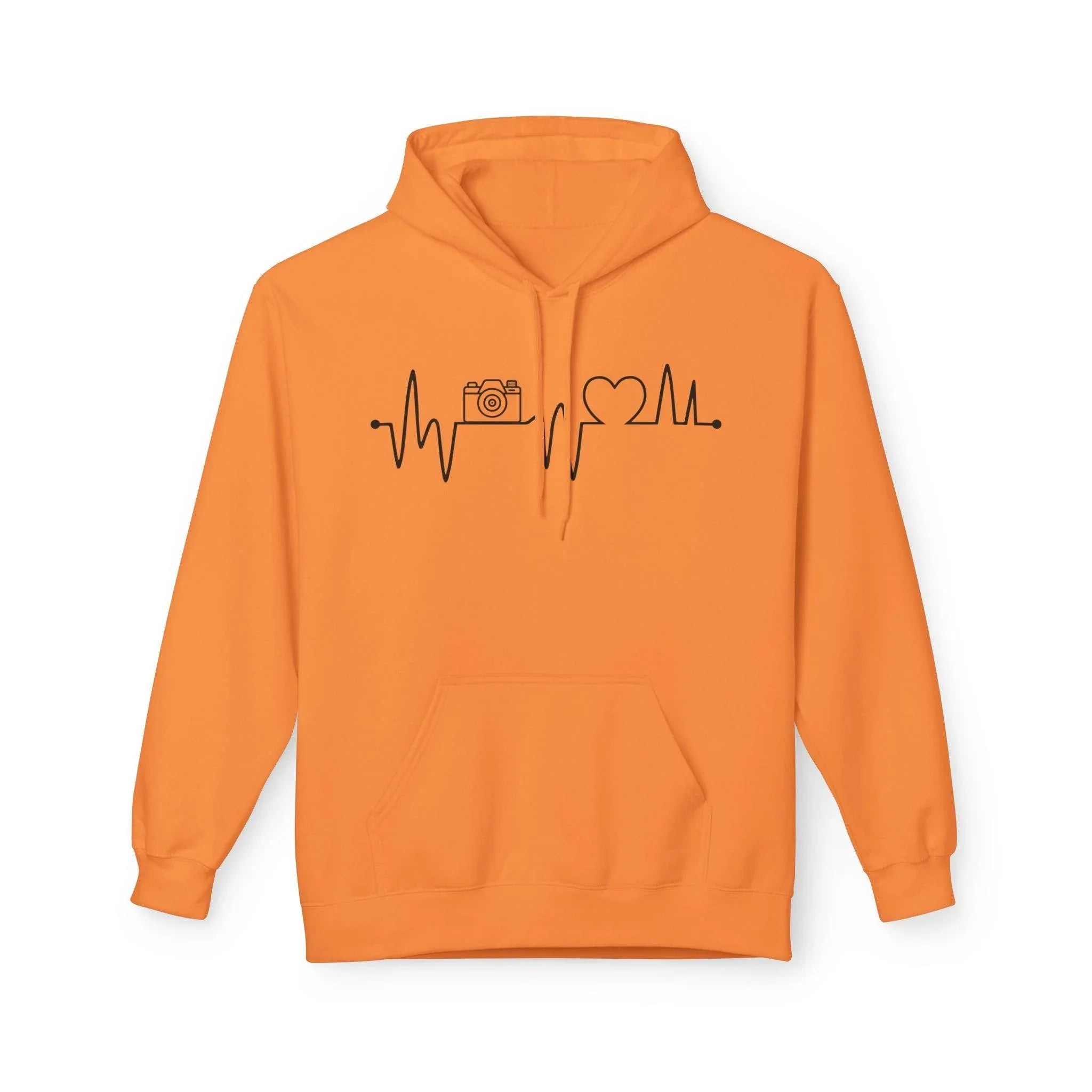 Cozy Photographer's Heartbeat Fleece Hoodie - Ultimate Comfort & Style