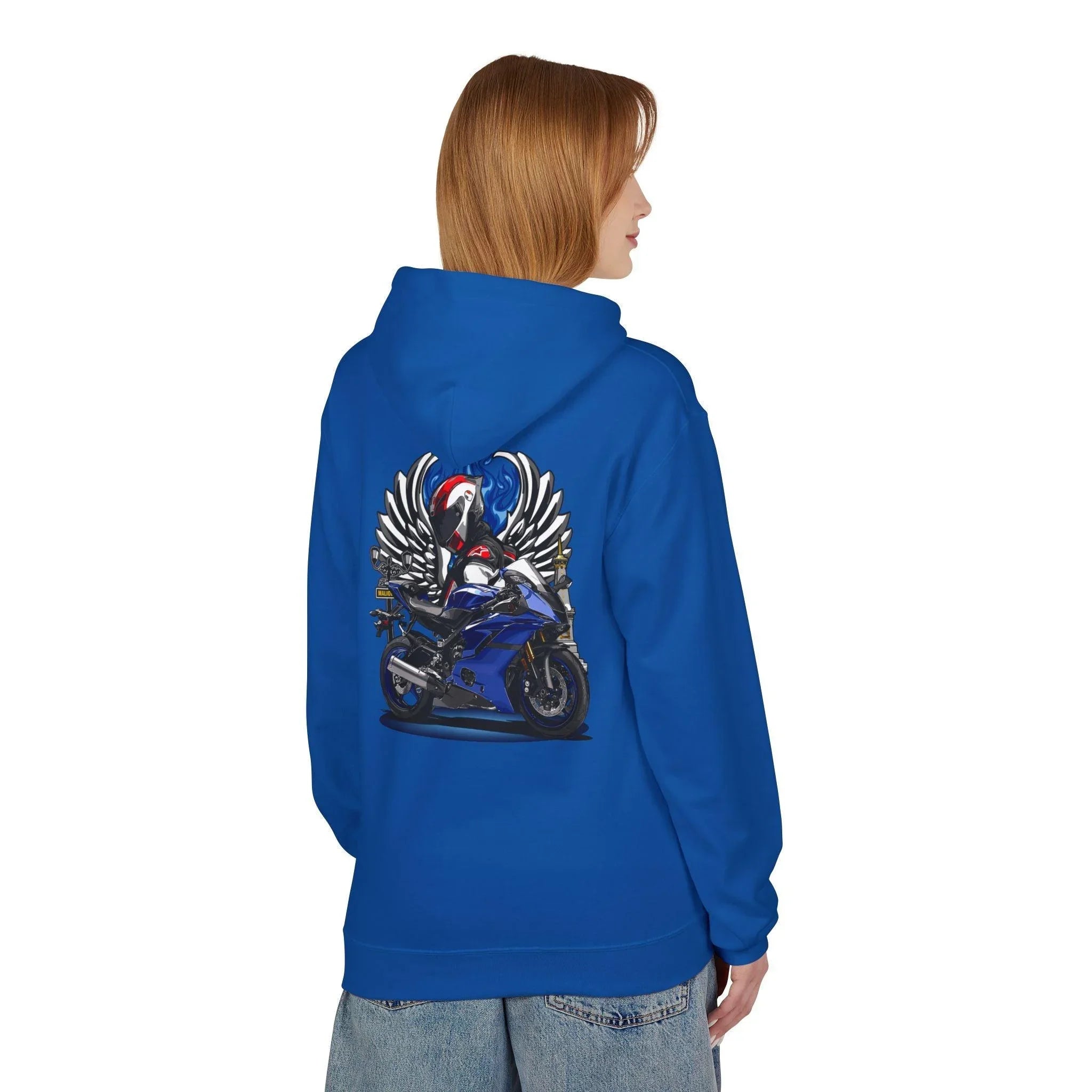 Yamaha R6 Winged Biker Fleece Hoodie - Ultimate Comfort for Motorcycle Lovers