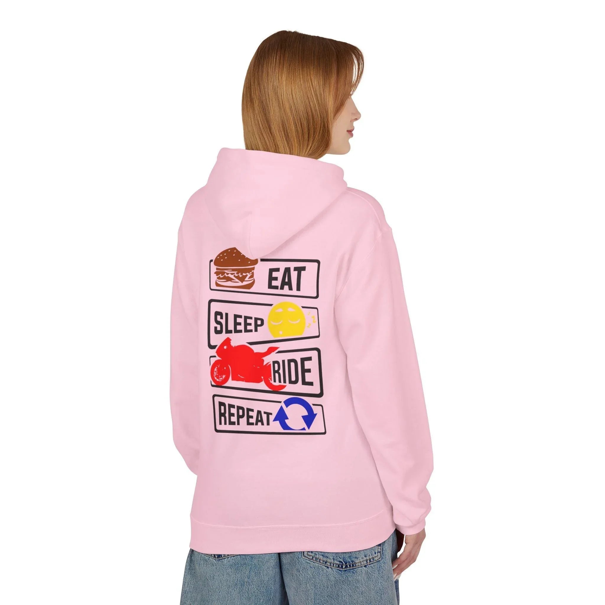 Ride in Style: Eat, Sleep, Repeat Premium Fleece Hoodie