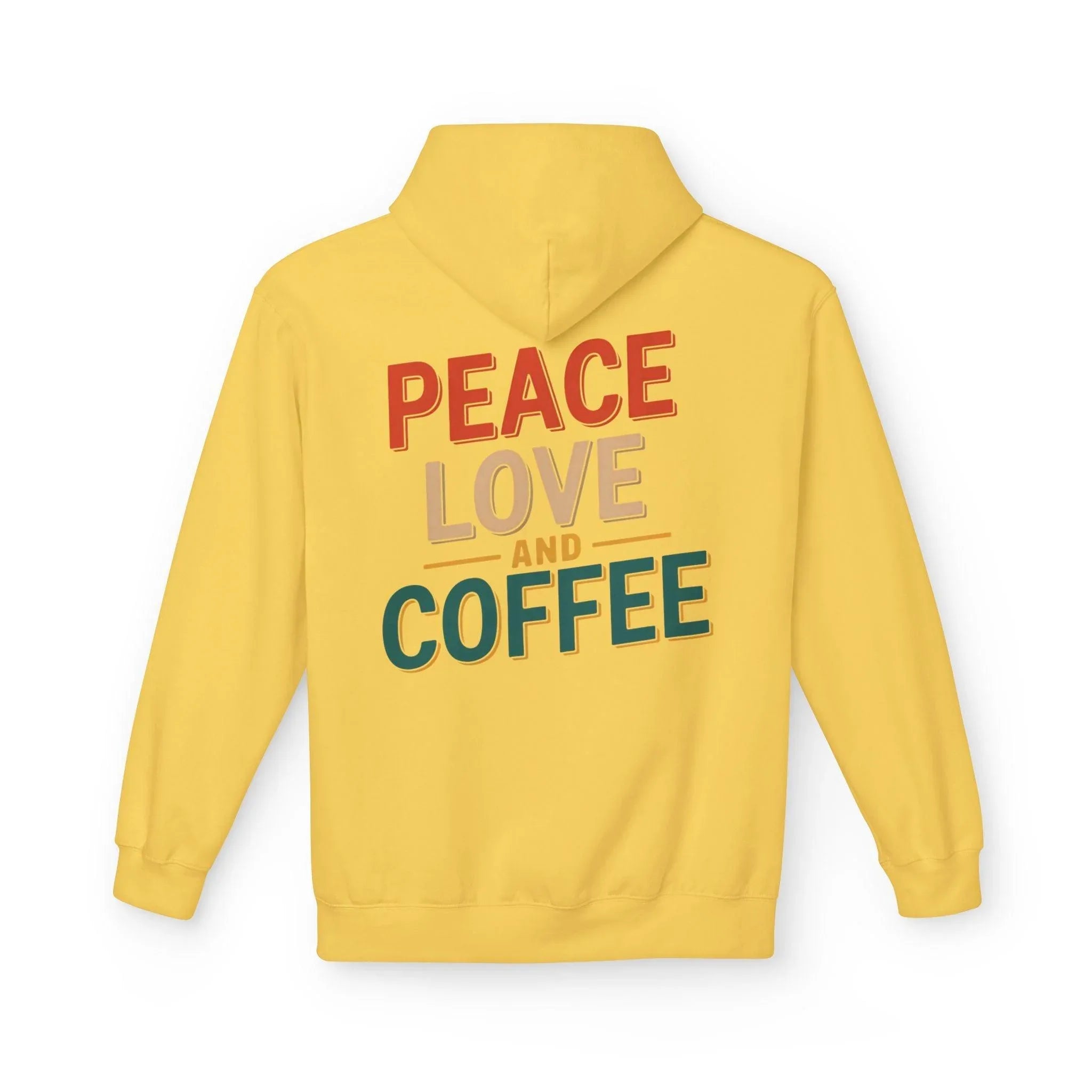 Cozy Coffee Vibes: Ultimate Peace, Love & Comfort Fleece Hoodie