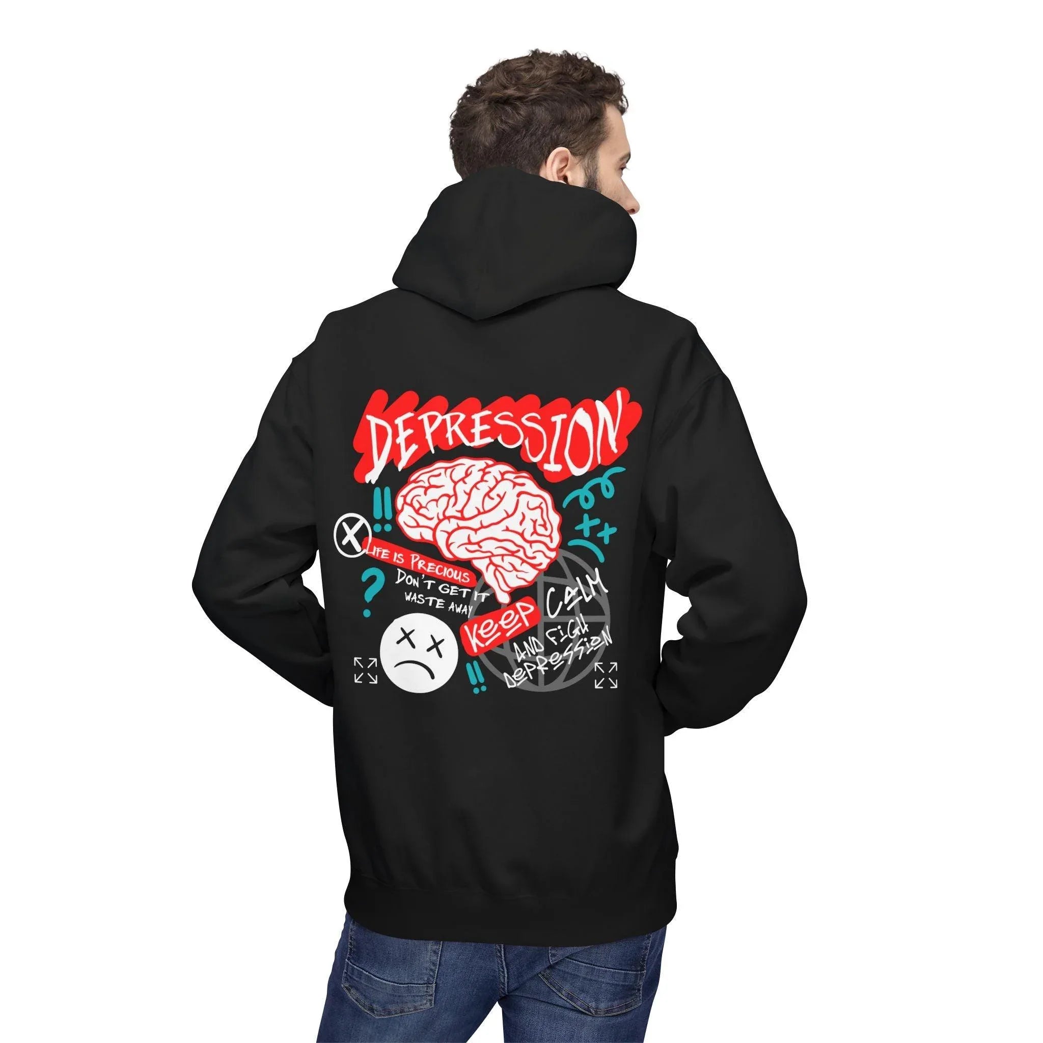 Empower Your Style: Fight Depression Fleece Hoodie for Ultimate Comfort