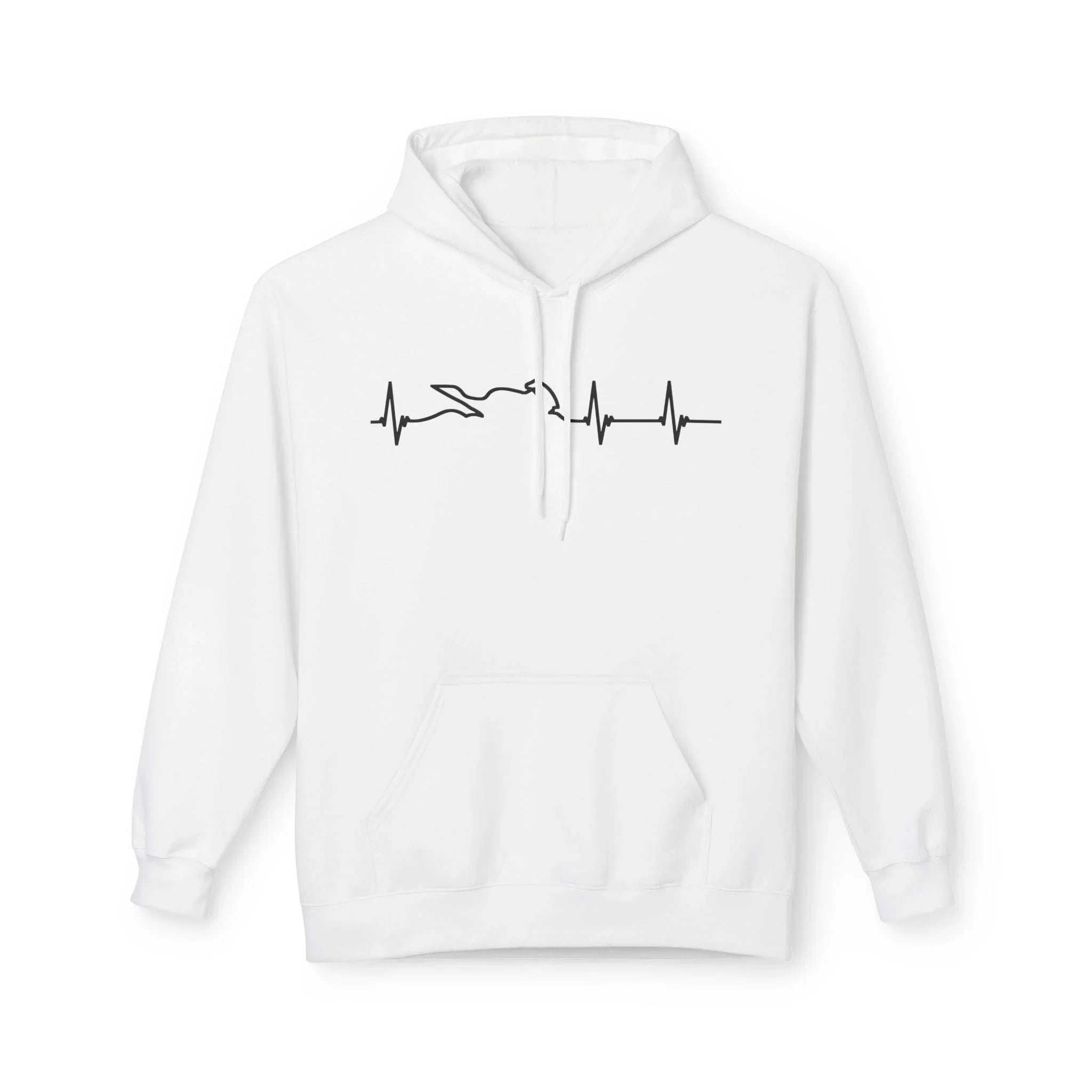 Motorcycle Passion Heartbeat Fleece Pullover Hoodie