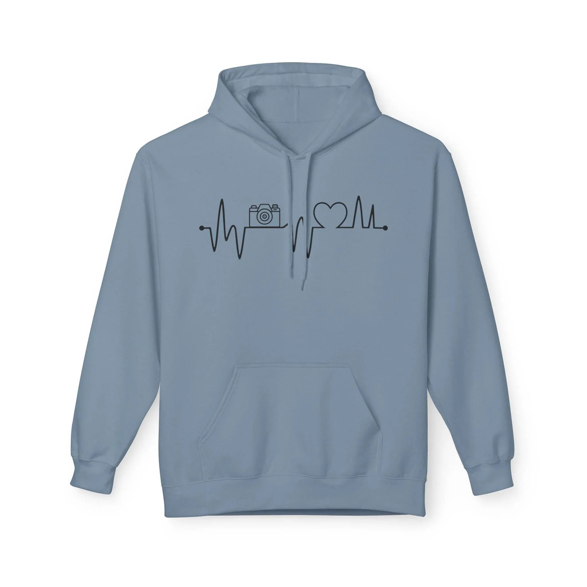 Cozy Photographer's Heartbeat Fleece Hoodie - Ultimate Comfort & Style
