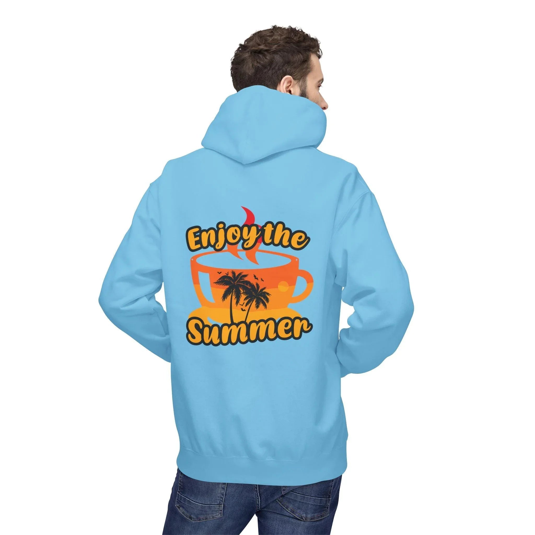 Cozy "Summer Vibes" Coffee Fleece Hoodie for Ultimate Comfort and Style