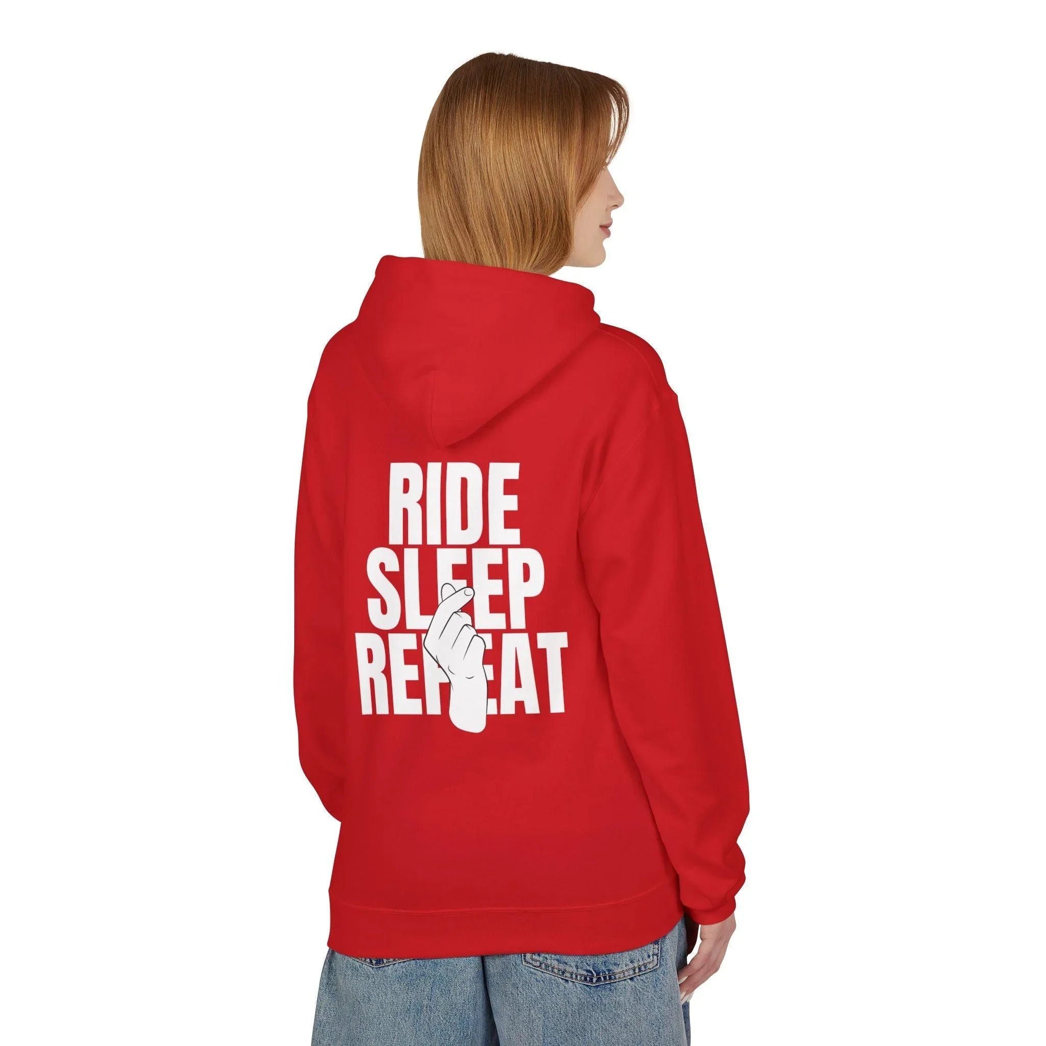 Cozy Comfort "Ride, Sleep, Repeat" Fleece Hoodie