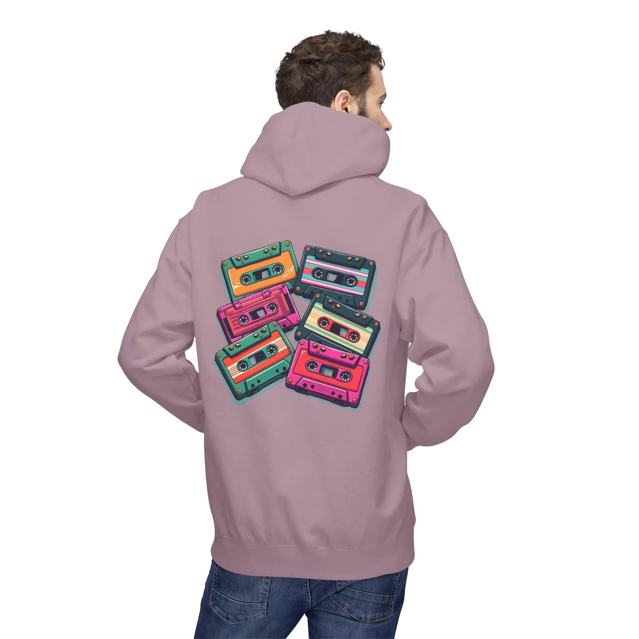 Nostalgic Cassette Tapes Cozy Fleece Hoodie for Ultimate Comfort