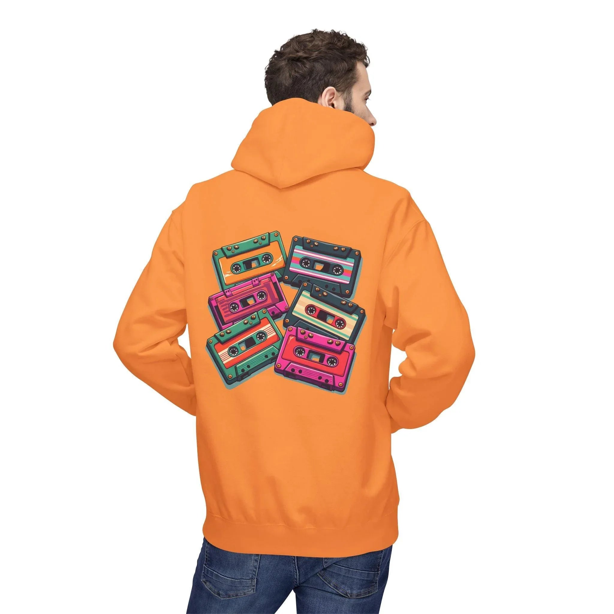 Nostalgic Cassette Tapes Cozy Fleece Hoodie for Ultimate Comfort