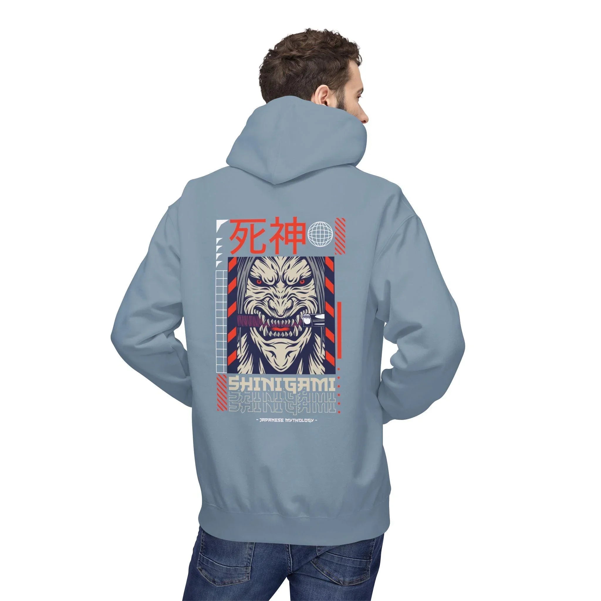 Shinigami-Inspired Japanese Streetwear Fleece Hoodie - Comfort Meets Cultural Style