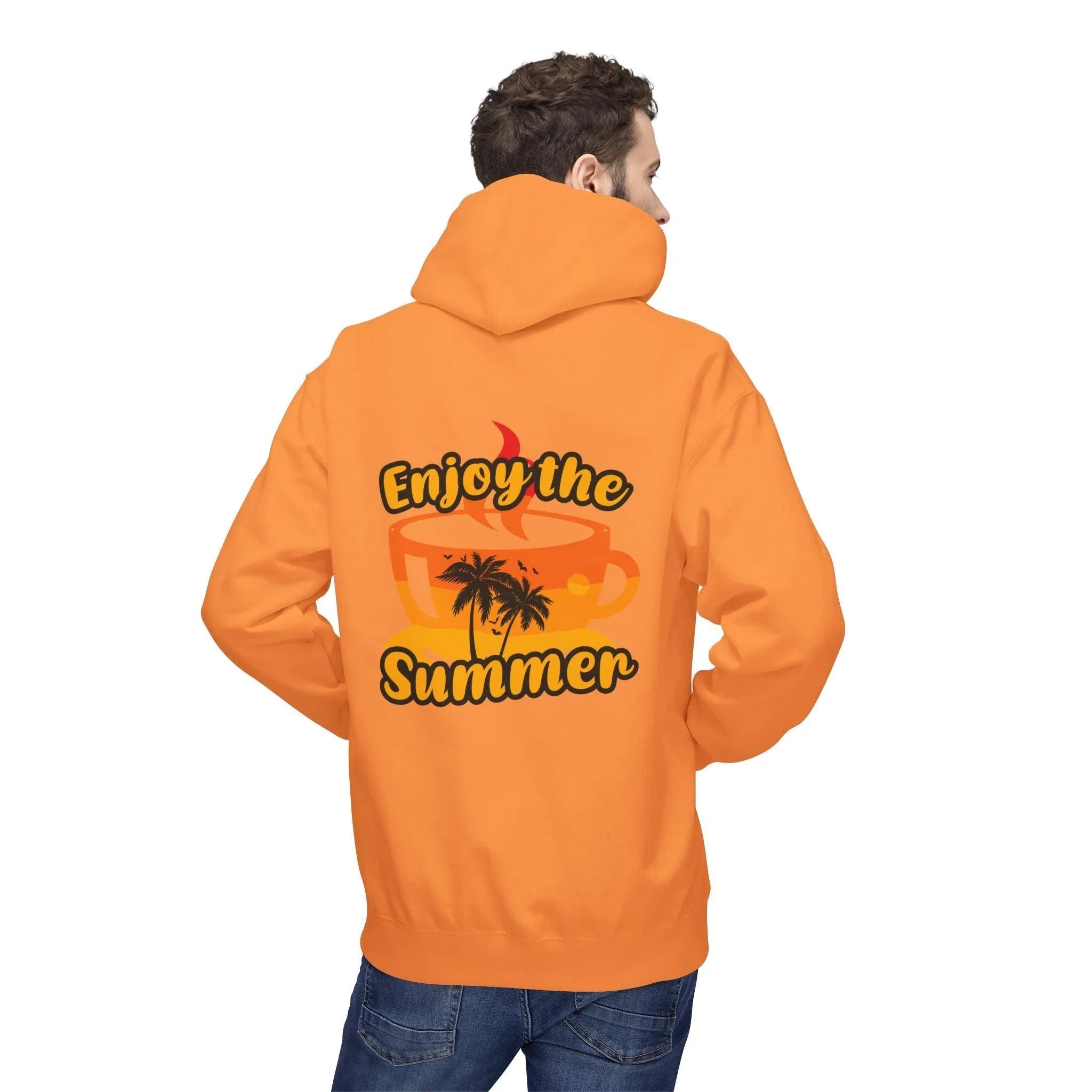 Cozy "Summer Vibes" Coffee Fleece Hoodie for Ultimate Comfort and Style