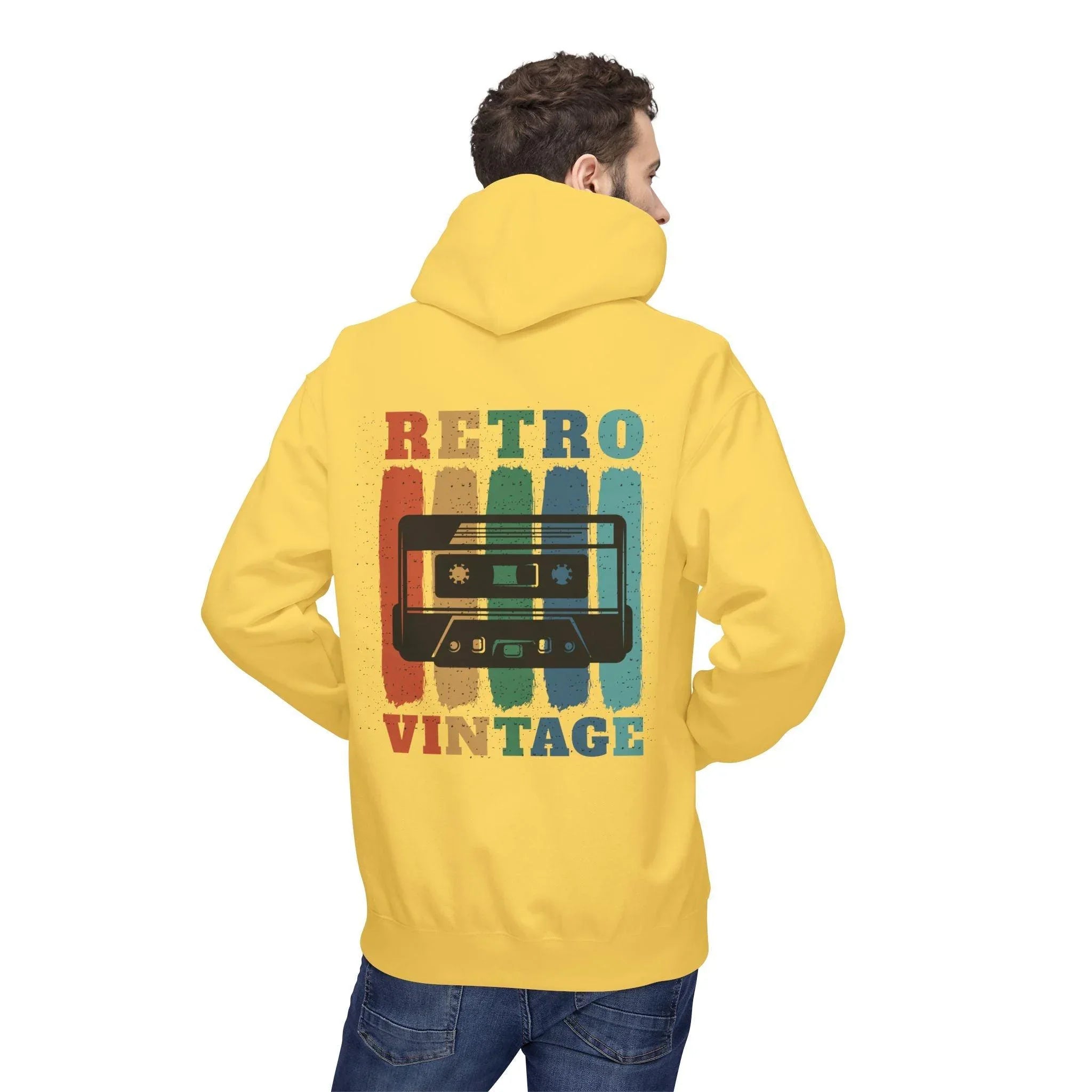 Cozy Retro Vibes: Premium Vintage Cassette Fleece Hoodie