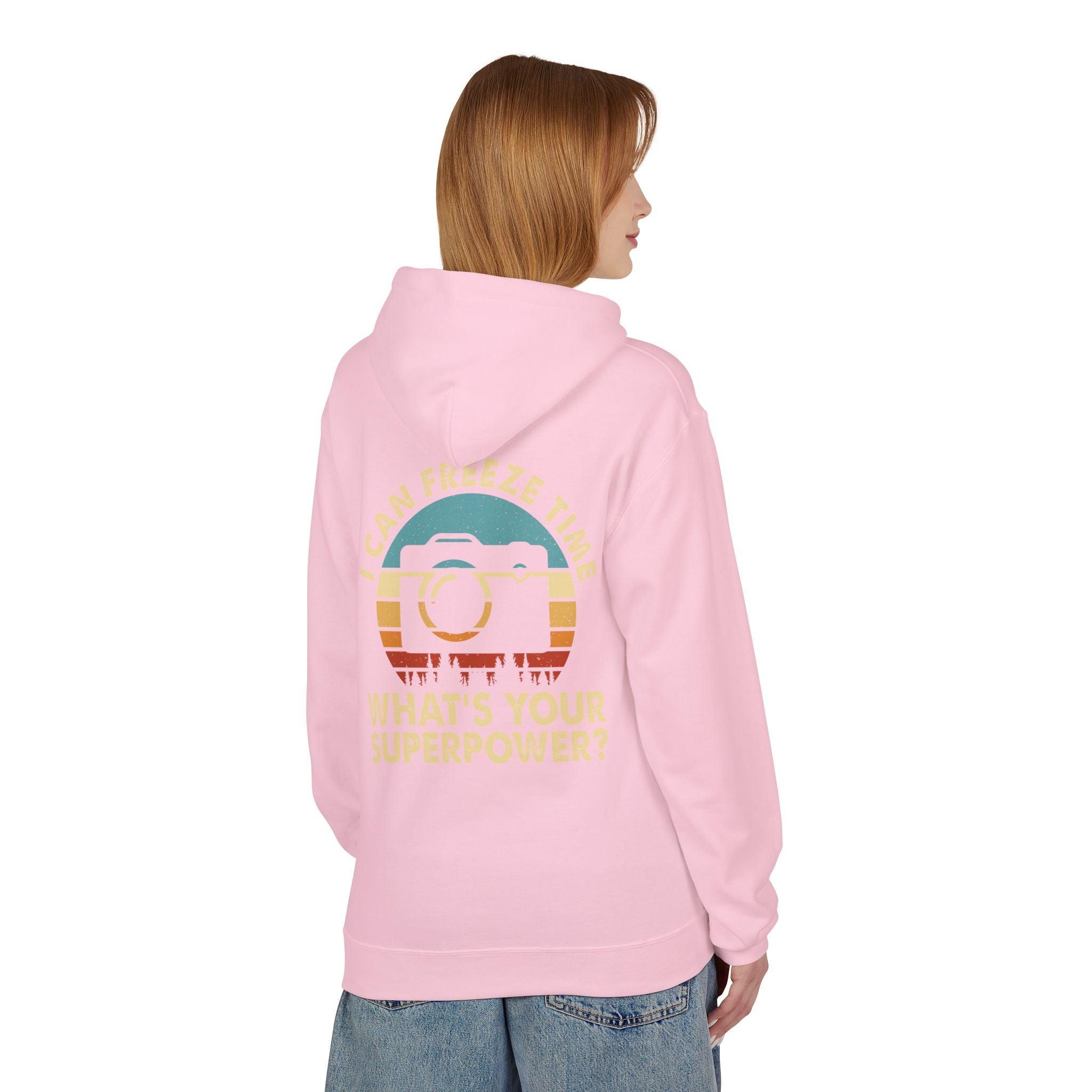 "I Can Freeze Time" Cozy Photographer's Fleece Hoodie - Perfect for Creative Souls!