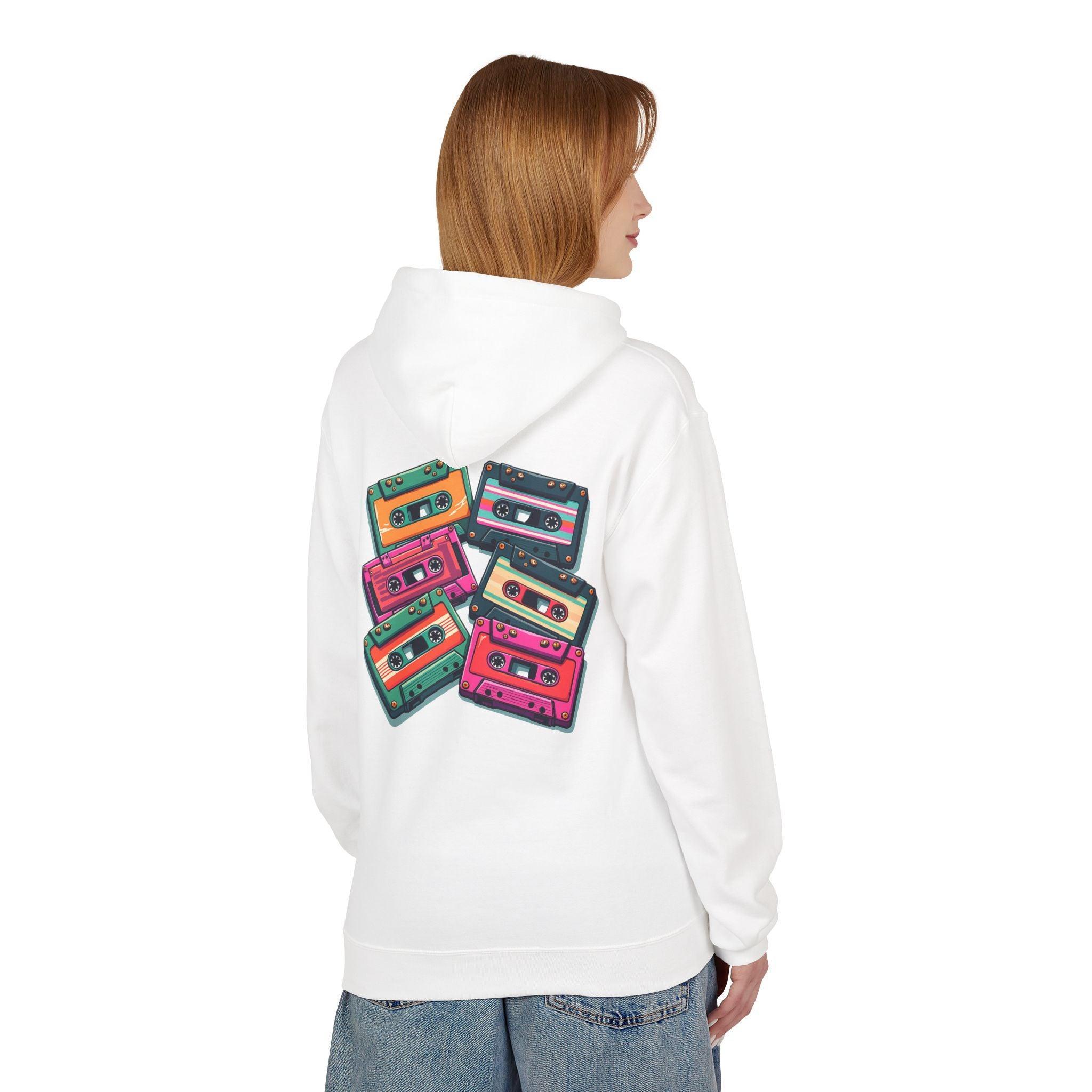 Nostalgic Cassette Tapes Cozy Fleece Hoodie for Ultimate Comfort