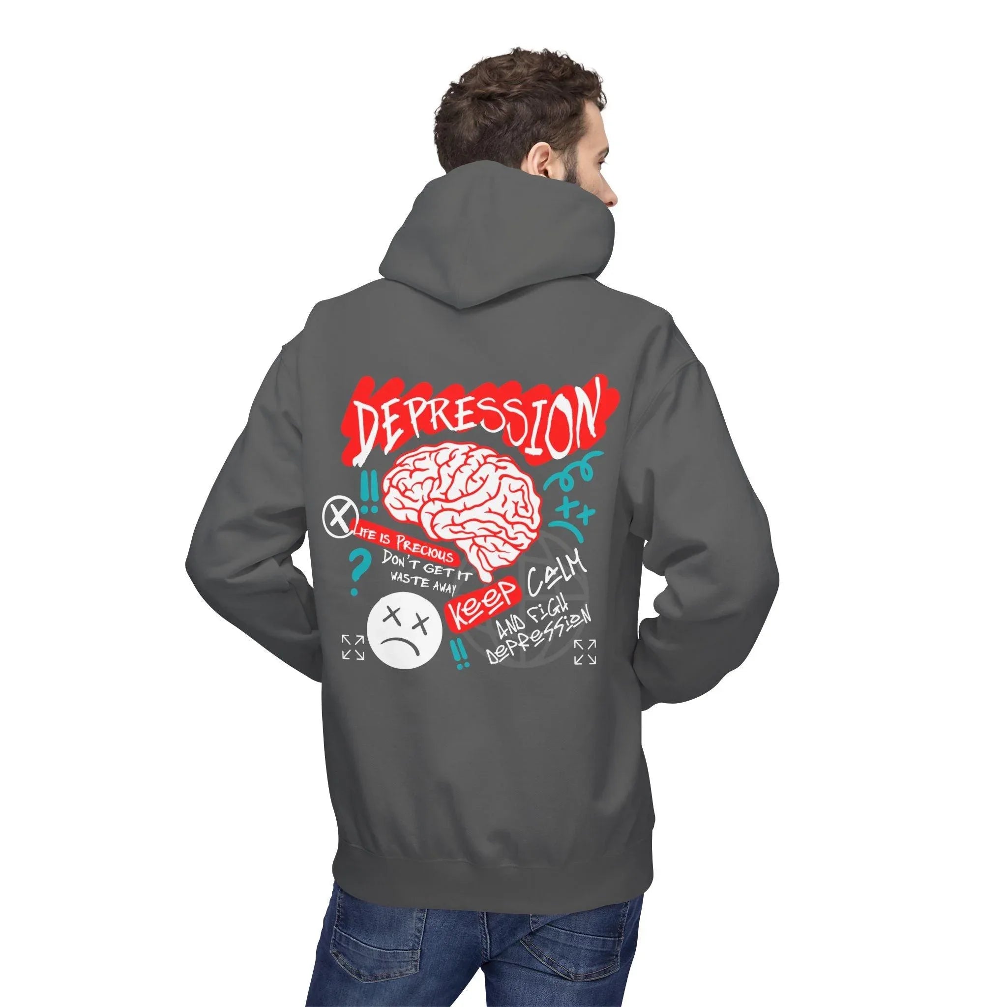 Empower Your Style: Fight Depression Fleece Hoodie for Ultimate Comfort
