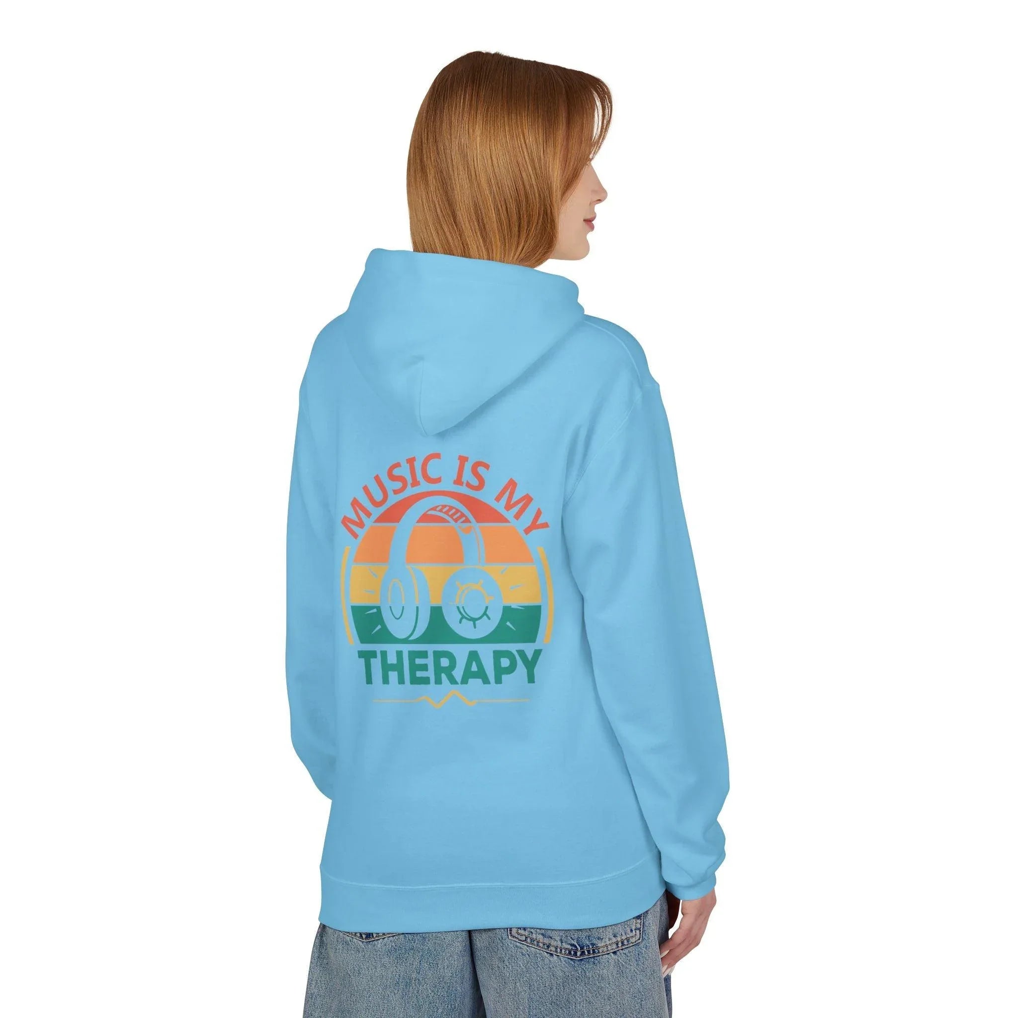 Cozy "Music Is My Therapy" Fleece Hoodie for Ultimate Comfort and Style