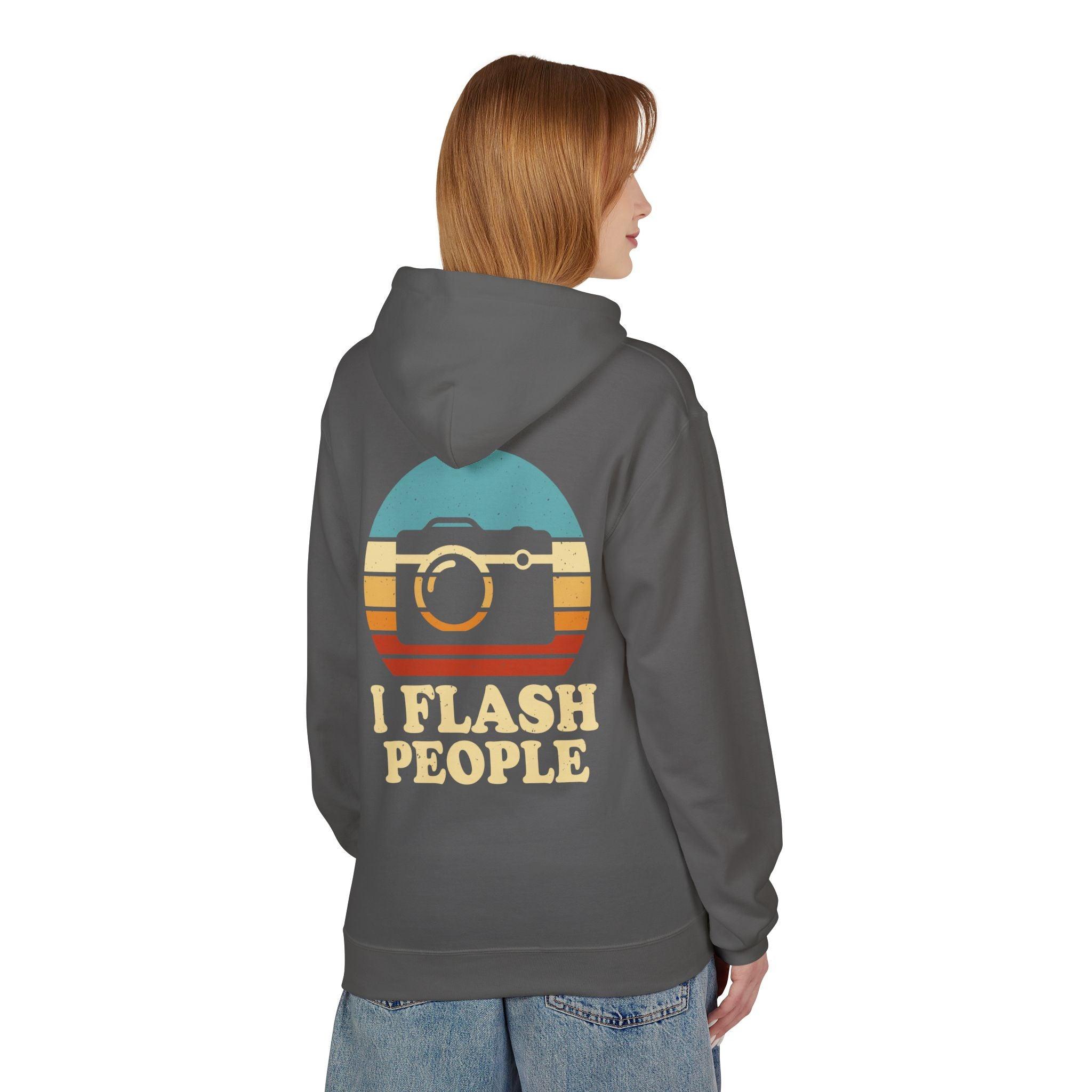 "I Flash People" Photography Enthusiast Fleece Hoodie - Stylish & Cozy Comfort