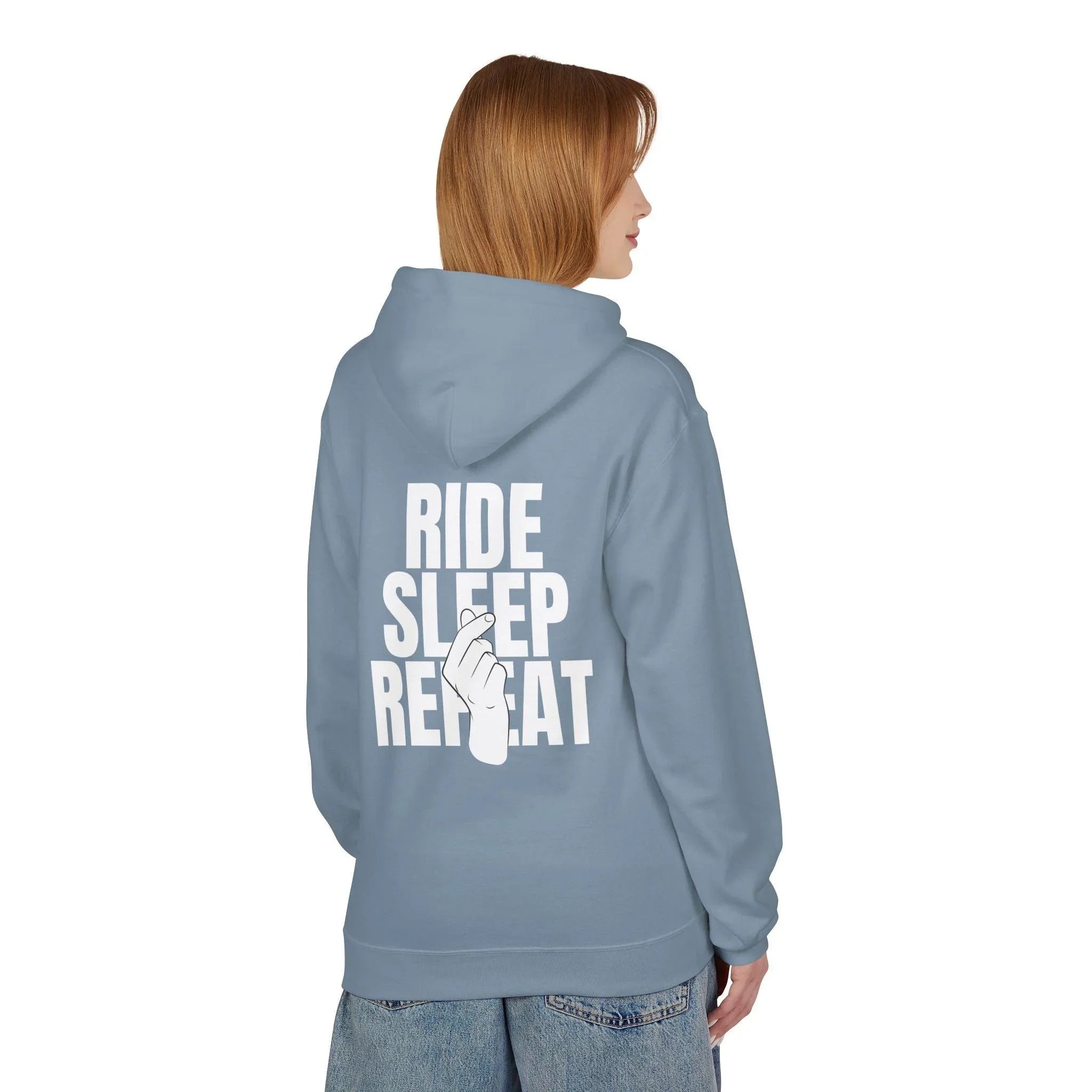 Cozy Comfort "Ride, Sleep, Repeat" Fleece Hoodie