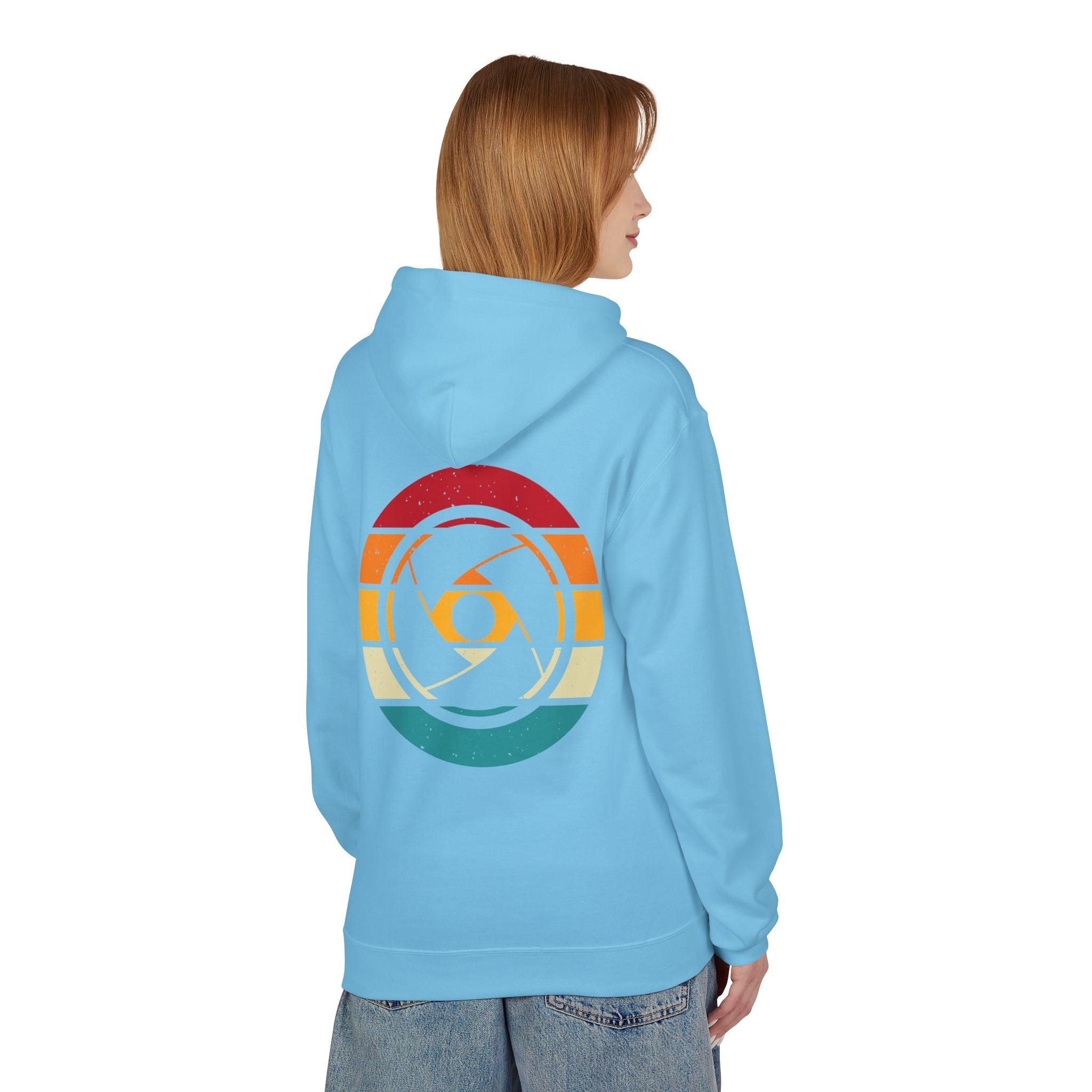 Cozy Photographer's Hoodie with Retro Aperture Design for Creative Souls