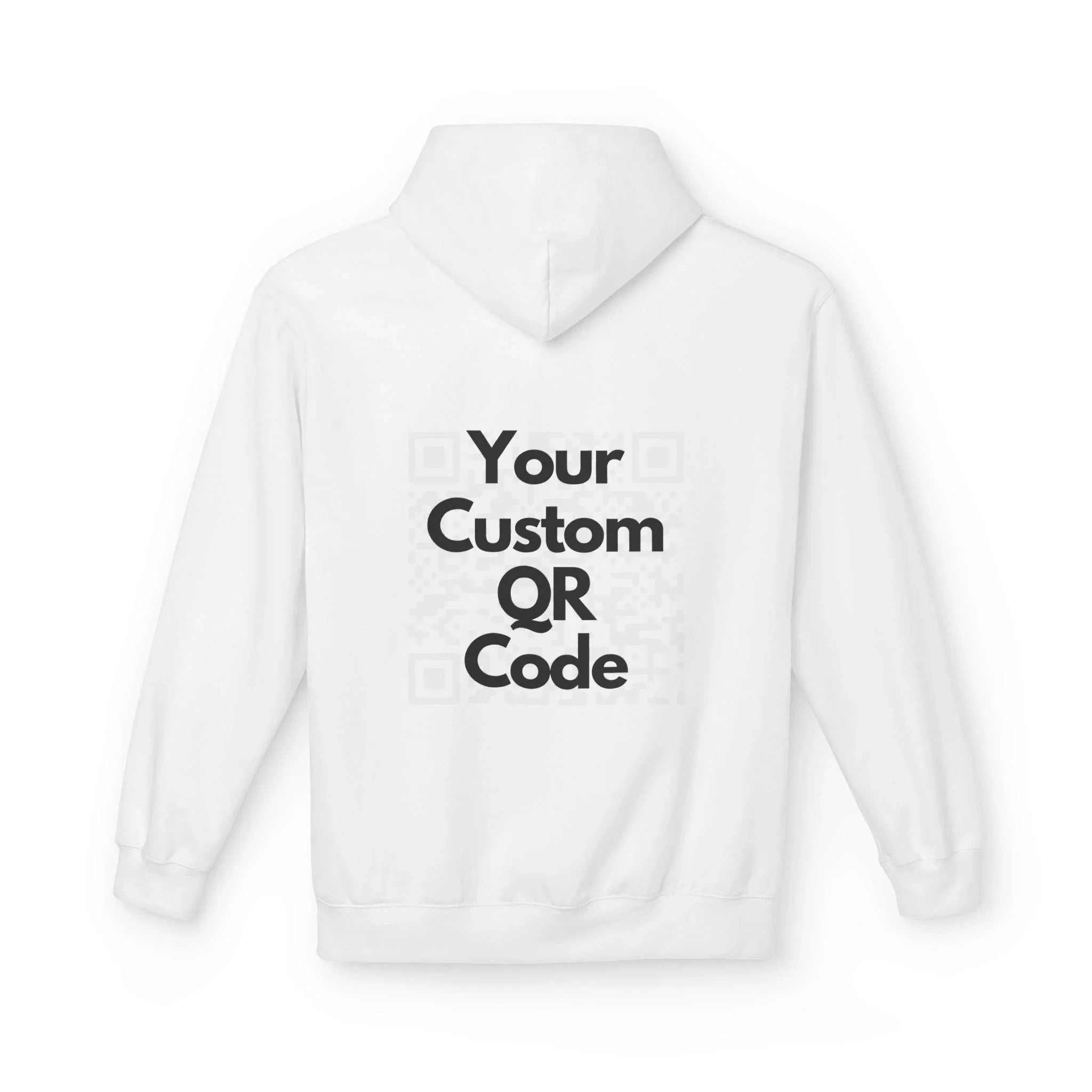 Customizable QR Code Fleece Hoodie for Social Media Engagement