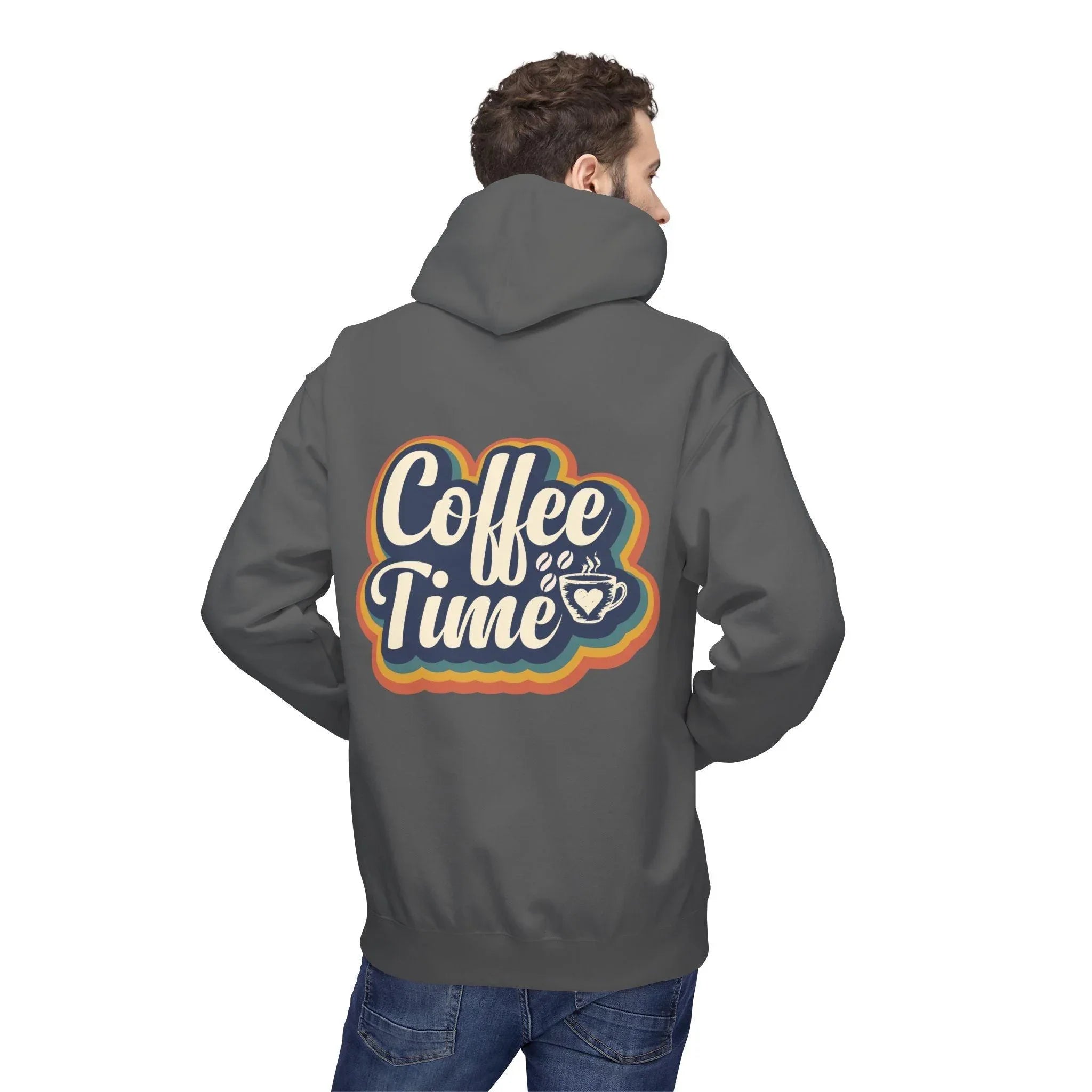 Cozy 'Coffee Time' Fleece Hoodie for Trendy Style and Comfort