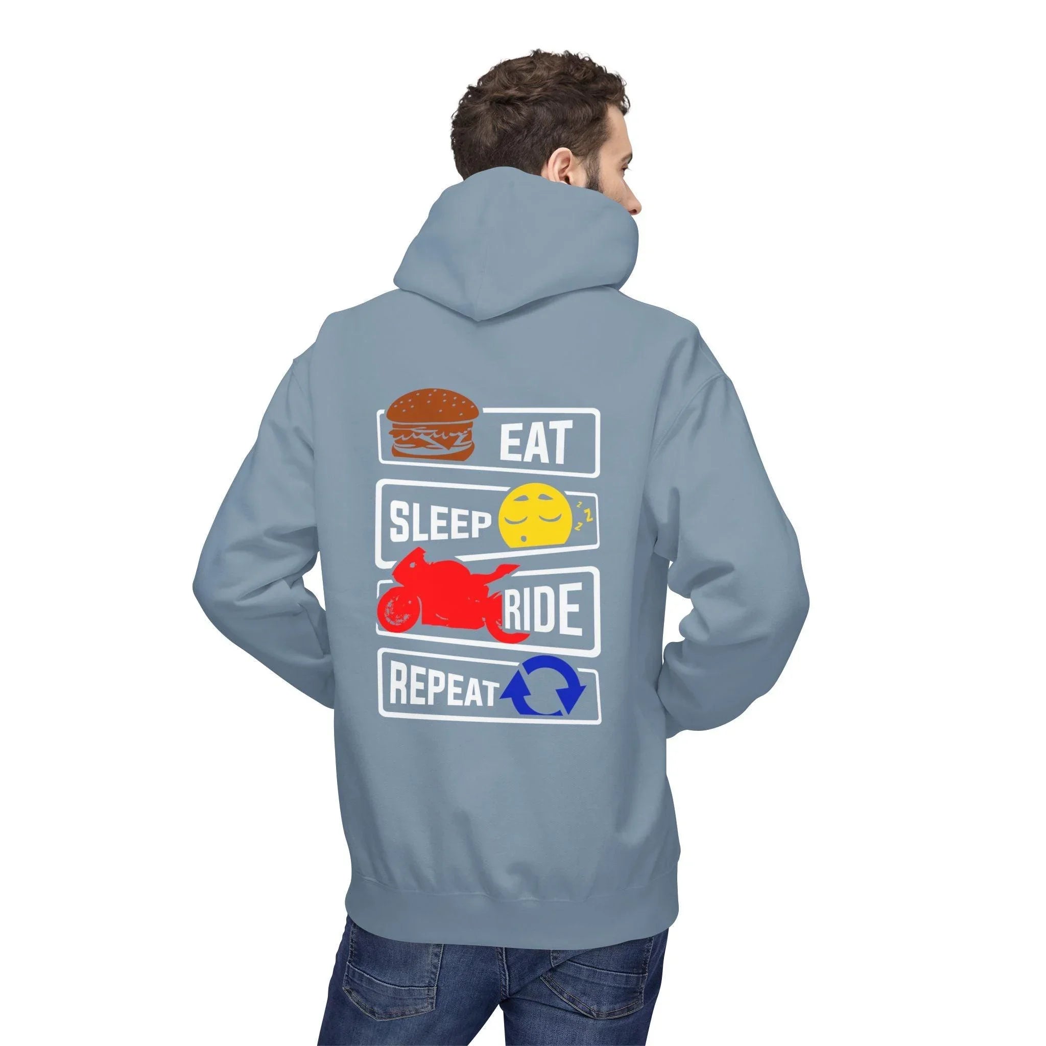 Ride in Style: Eat, Sleep, Repeat Premium Fleece Hoodie