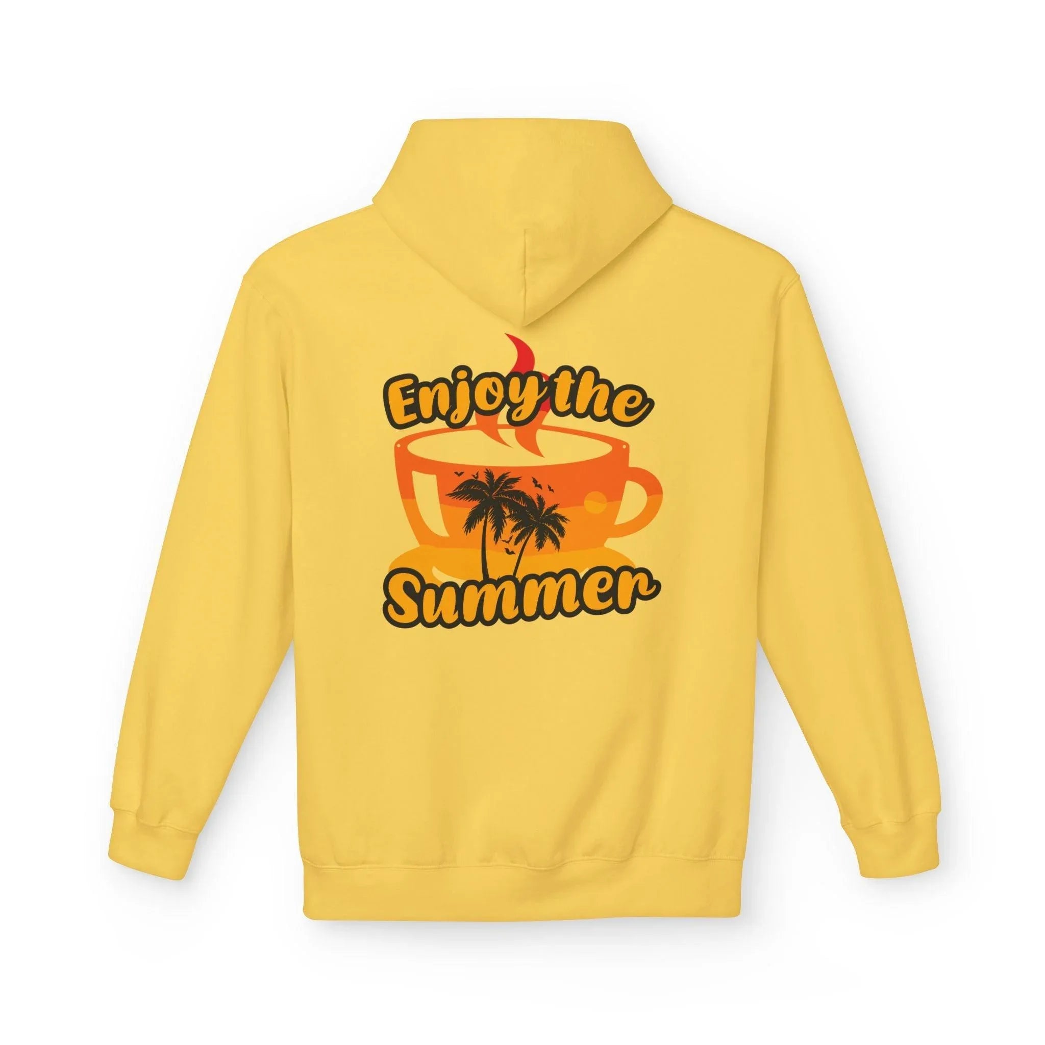 Cozy "Summer Vibes" Coffee Fleece Hoodie for Ultimate Comfort and Style
