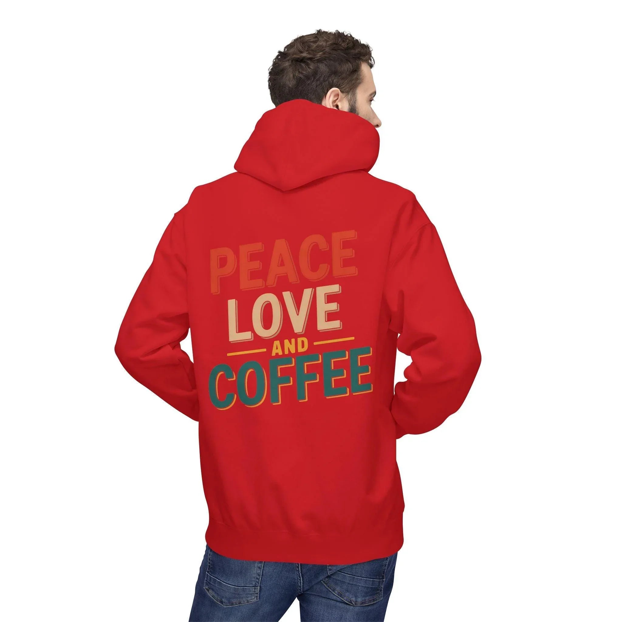Cozy Coffee Vibes: Ultimate Peace, Love & Comfort Fleece Hoodie