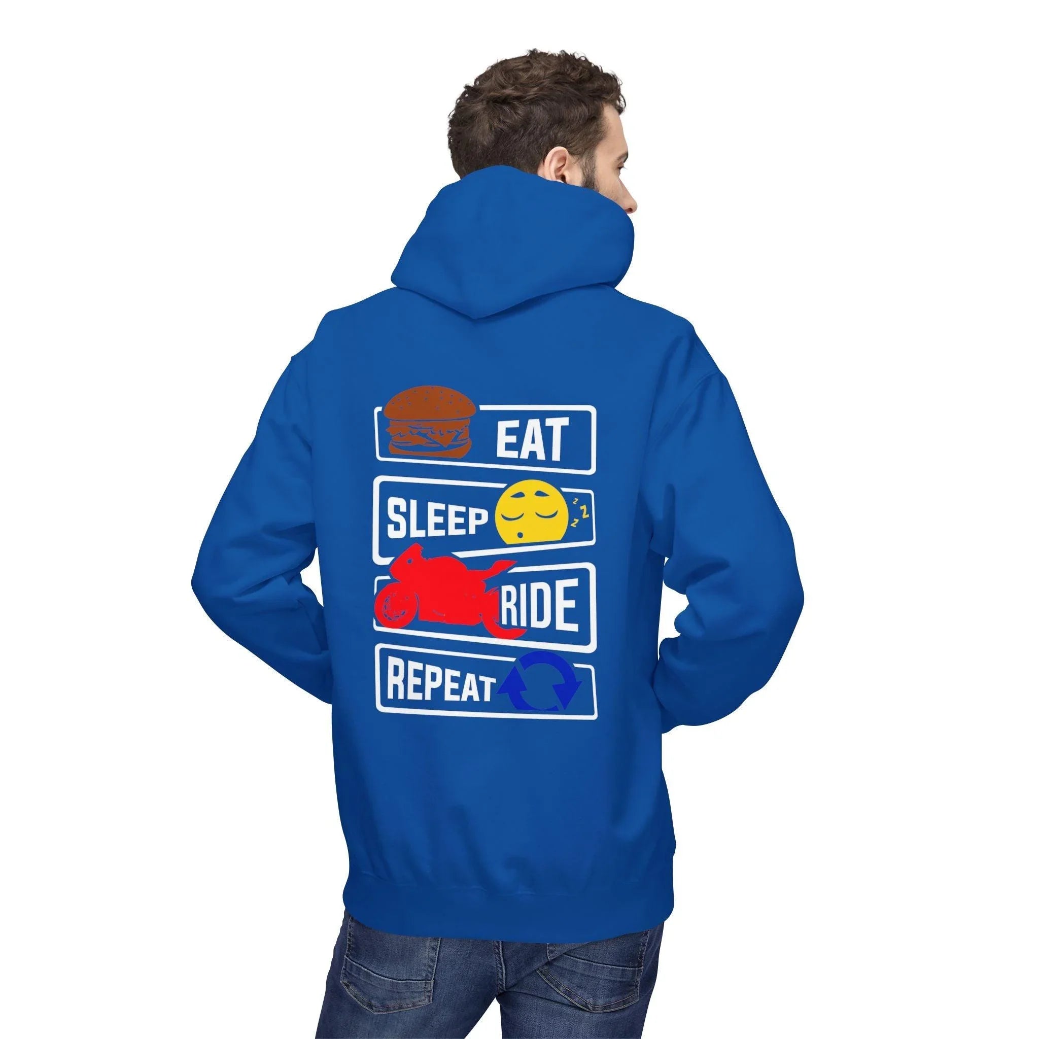 Ride in Style: Eat, Sleep, Repeat Premium Fleece Hoodie