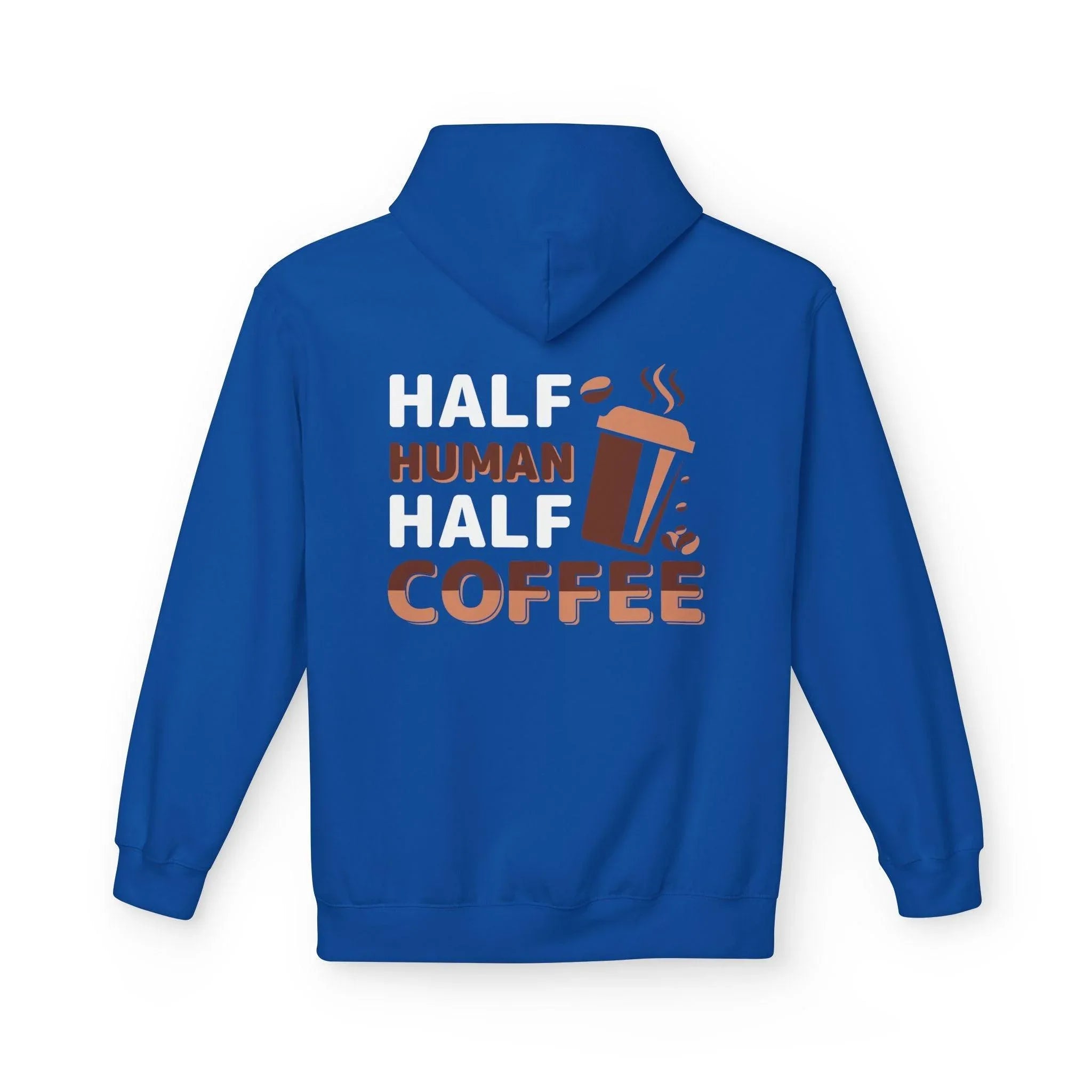 Cozy Coffee Lover's Fleece Hoodie: Half Human, Half Brewed Bliss