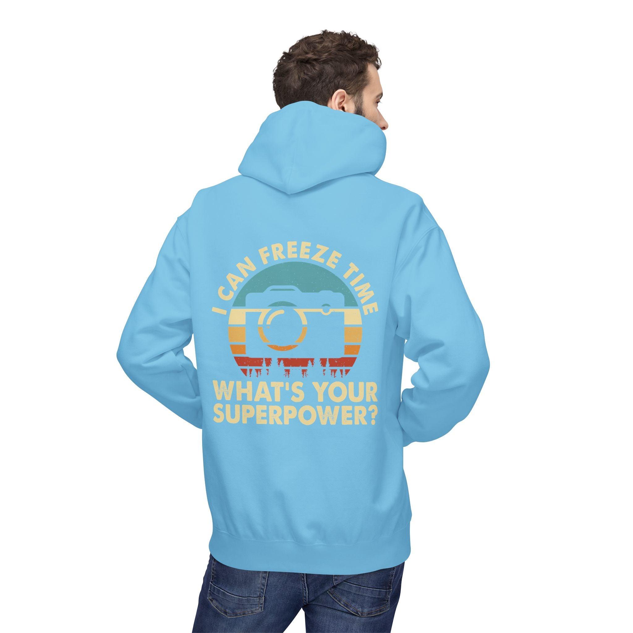 "I Can Freeze Time" Cozy Photographer's Fleece Hoodie - Perfect for Creative Souls!