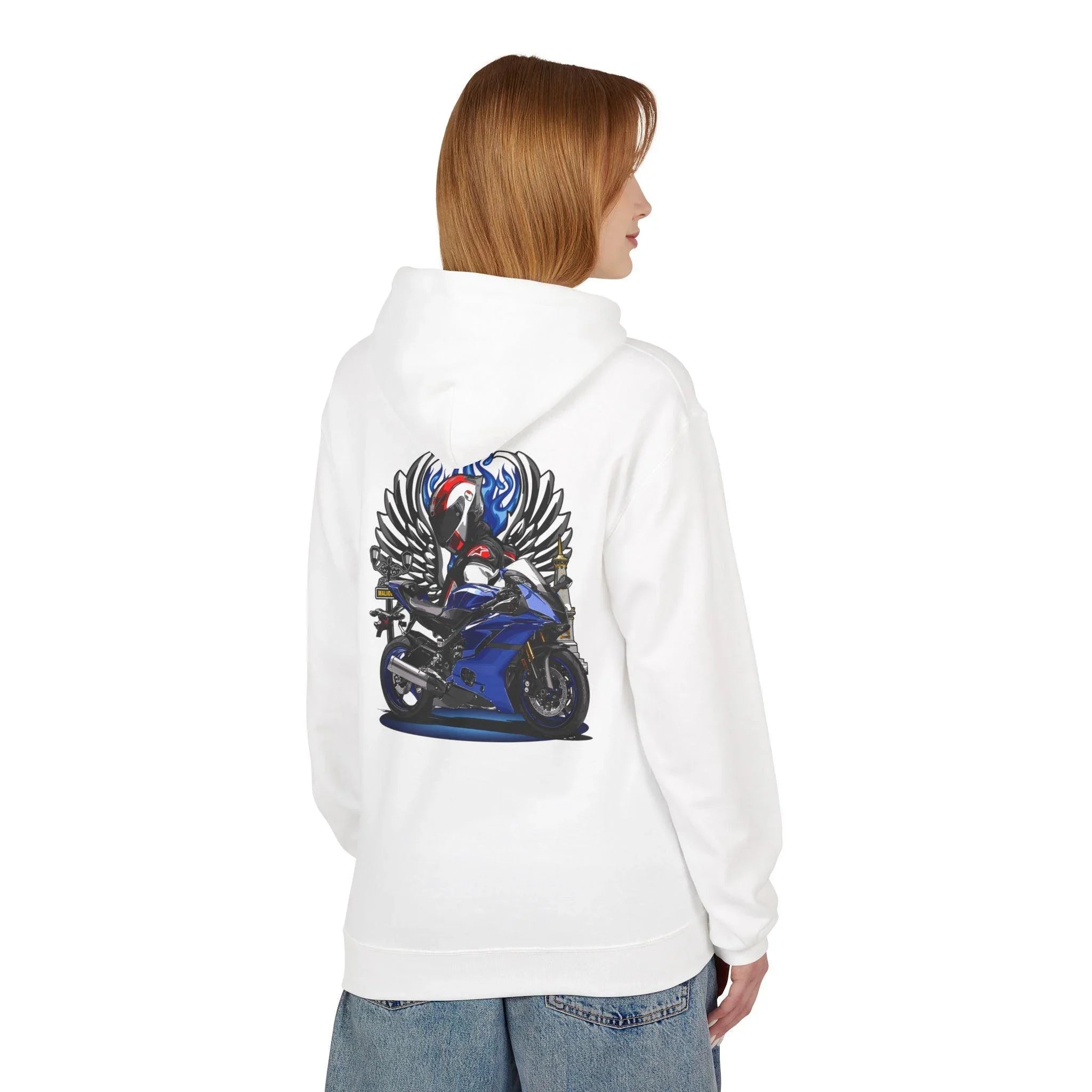 Yamaha R6 Winged Biker Fleece Hoodie - Ultimate Comfort for Motorcycle Lovers